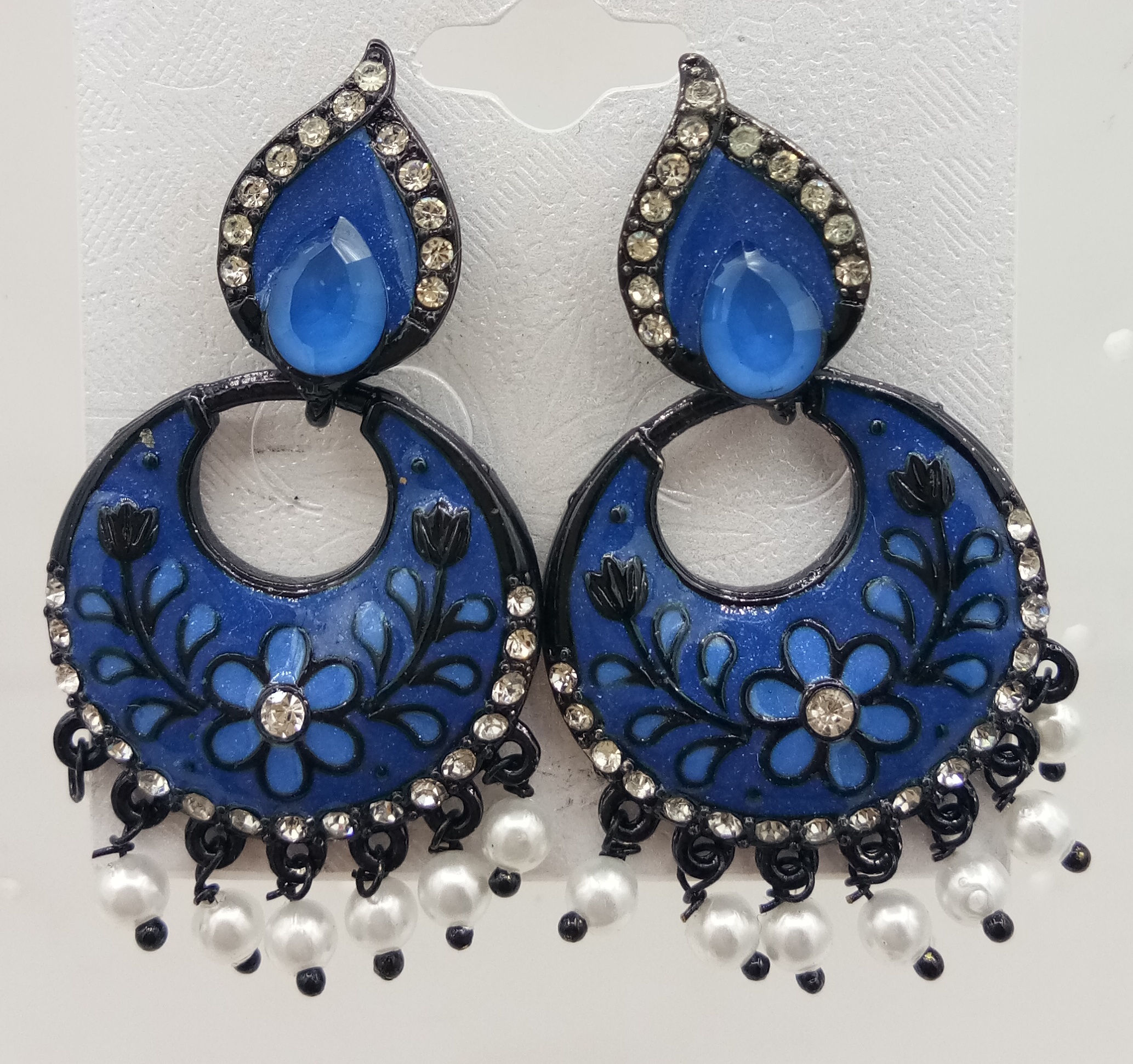 BLACK CMN WT STONE + ASSST EARRINGS - 522934