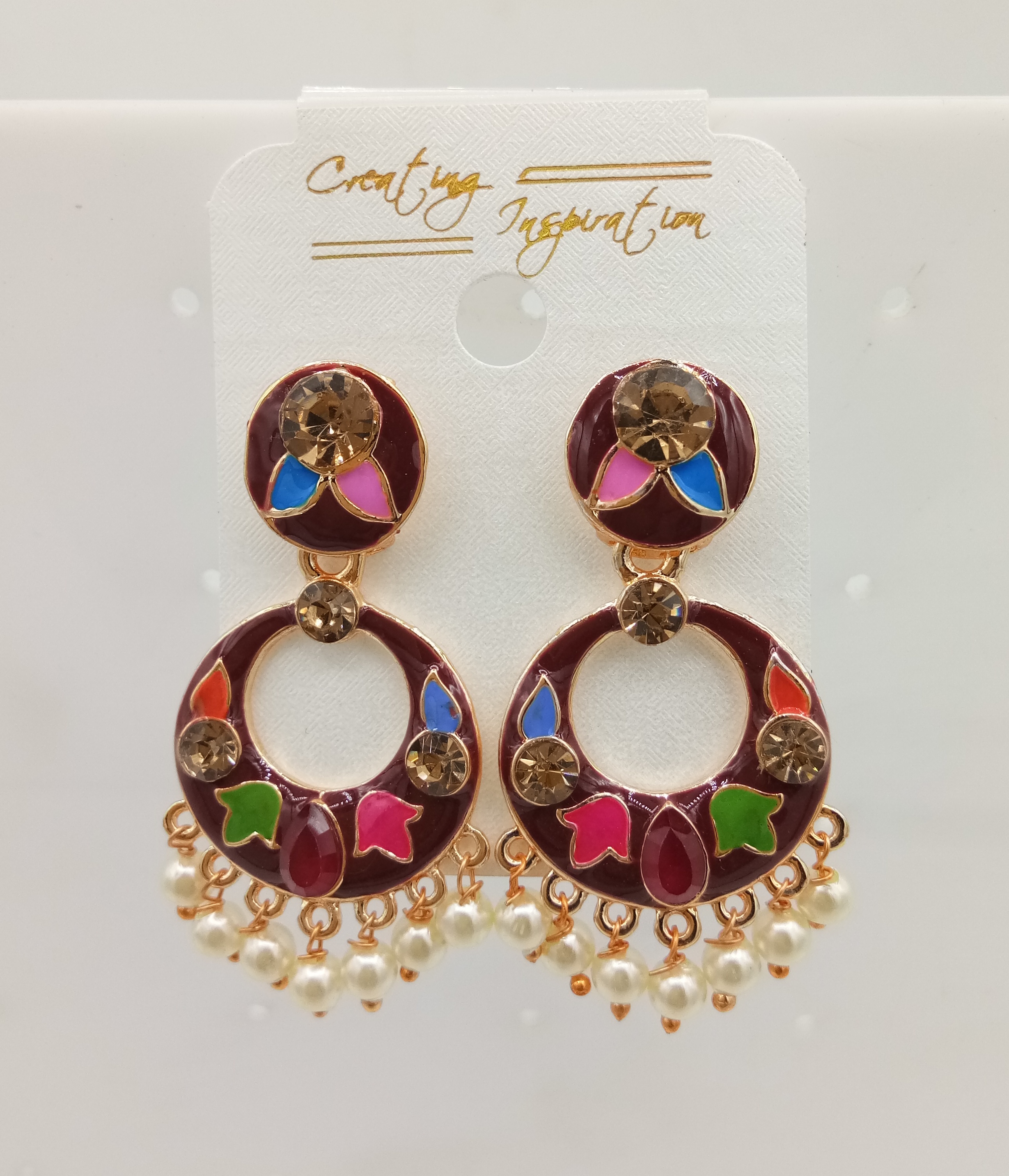 ROSE 8667 MULTI CLR EARRING - 52941