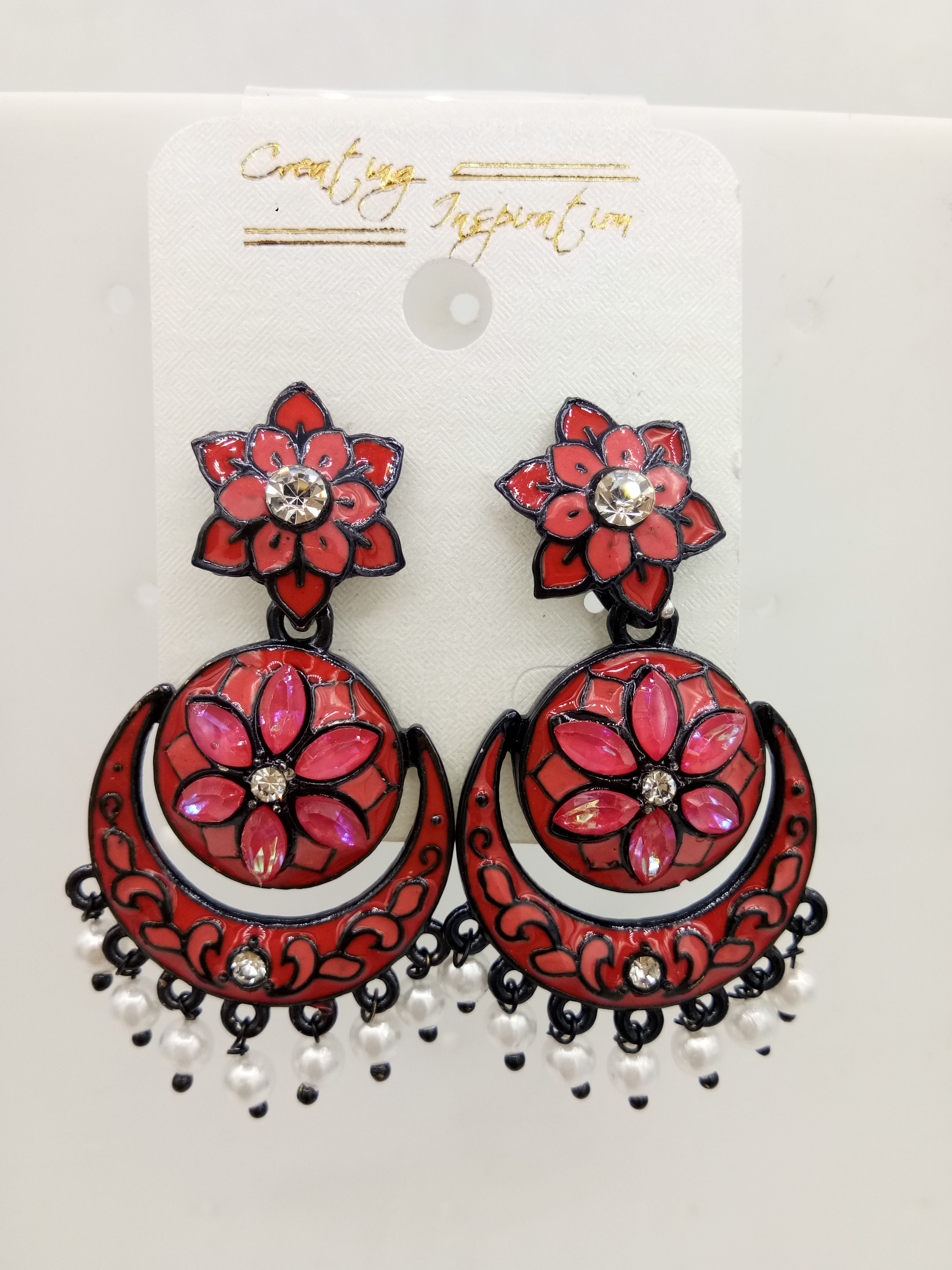 BLACK CMN WHITE STONE + ASSST EARRING - 522923