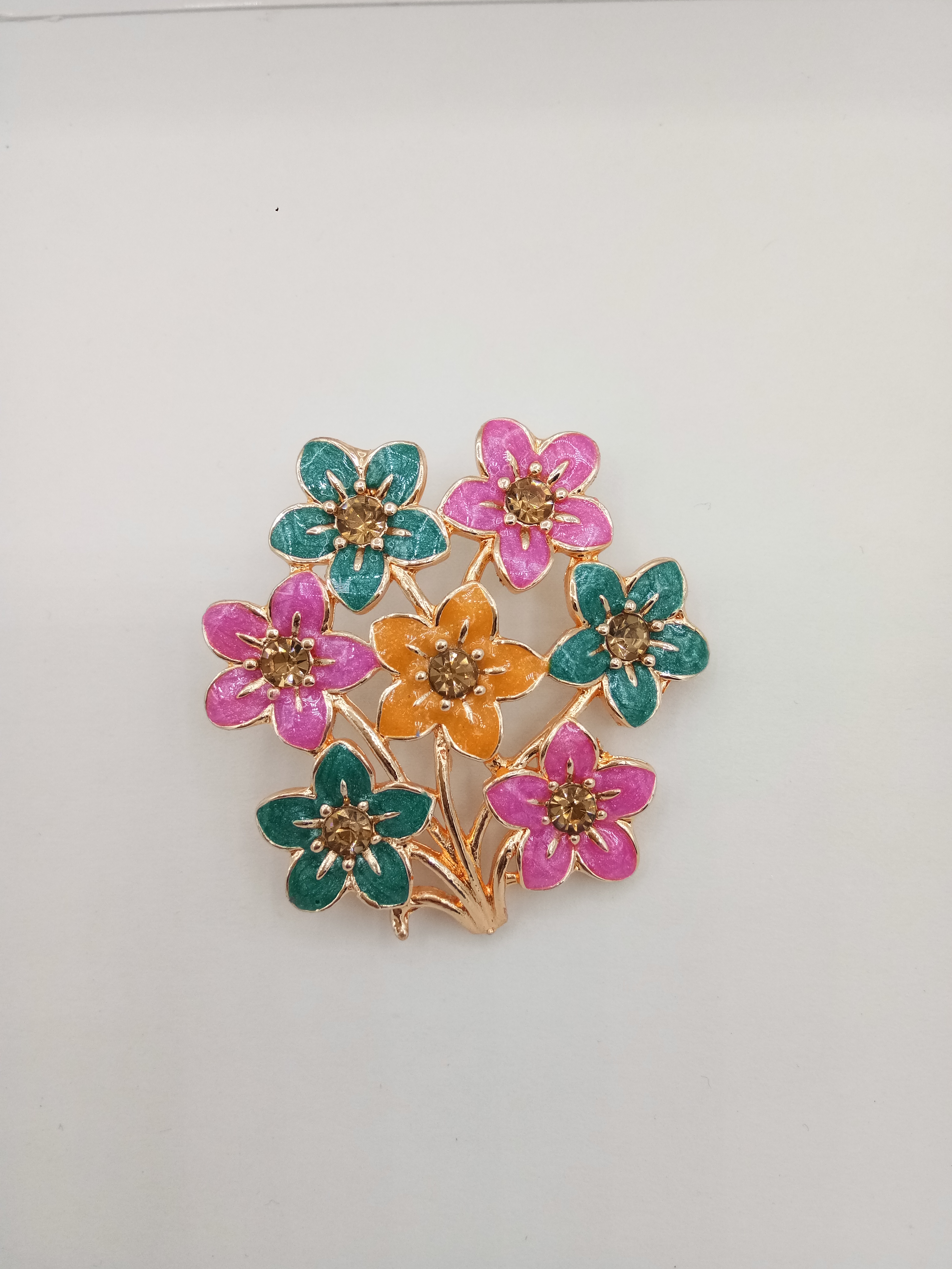 ROSE MULTI CMN + LCT STONE BROCHES - NS-BR-246