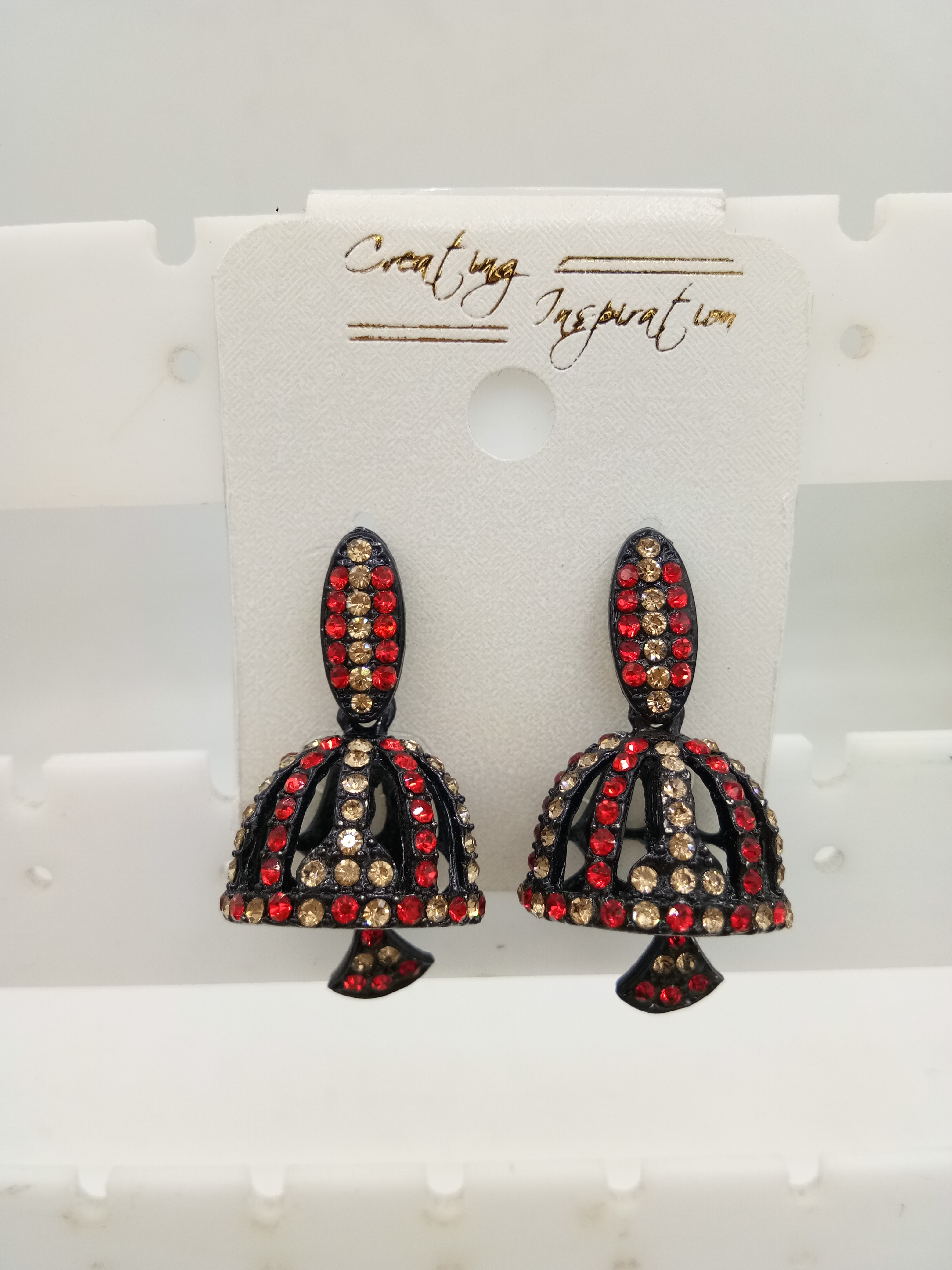 BLACK  LCT +CLR STONE JHUMKI 522448