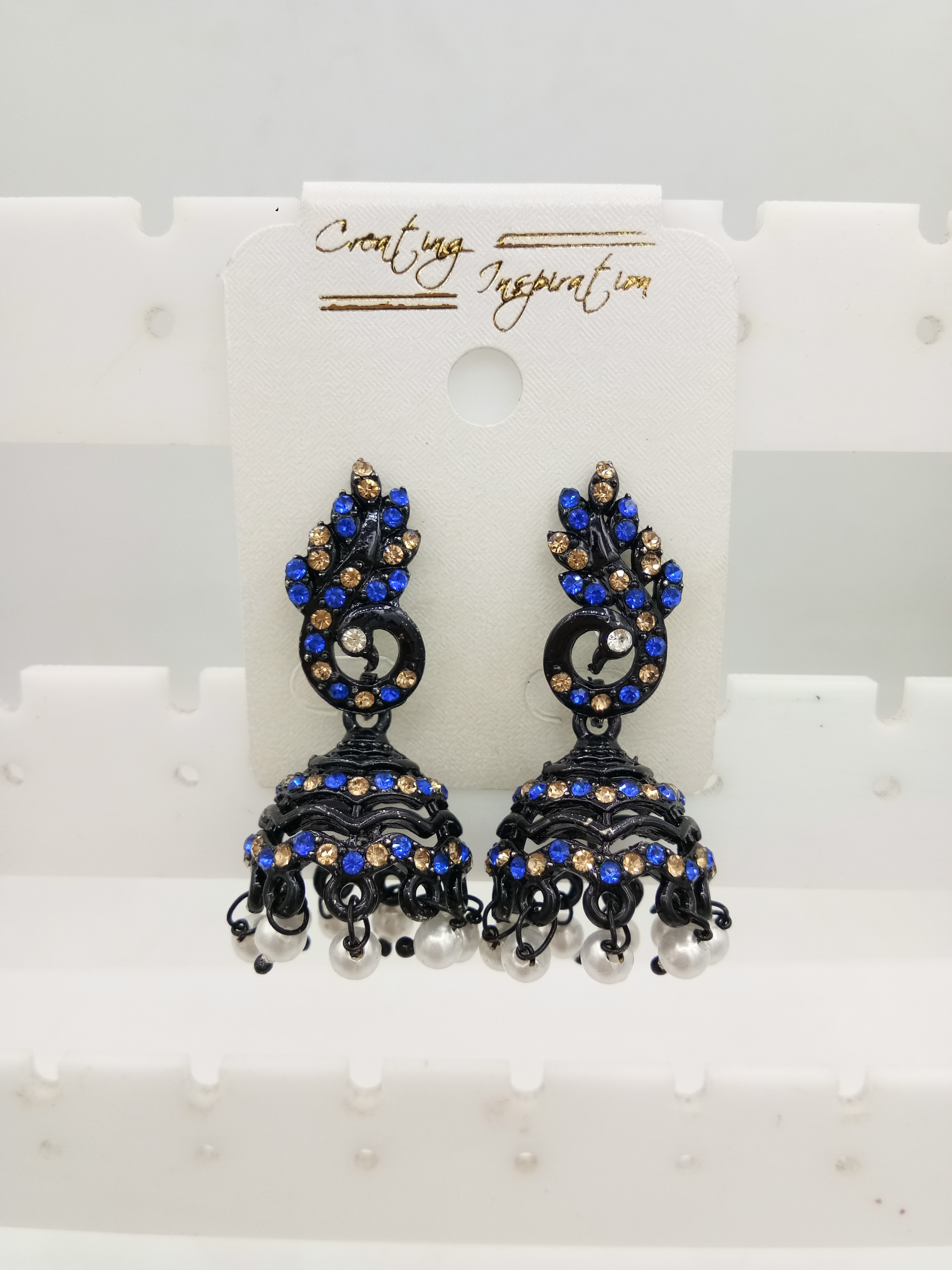 BLACK LCT + CR STONE JHUMKI - 523007