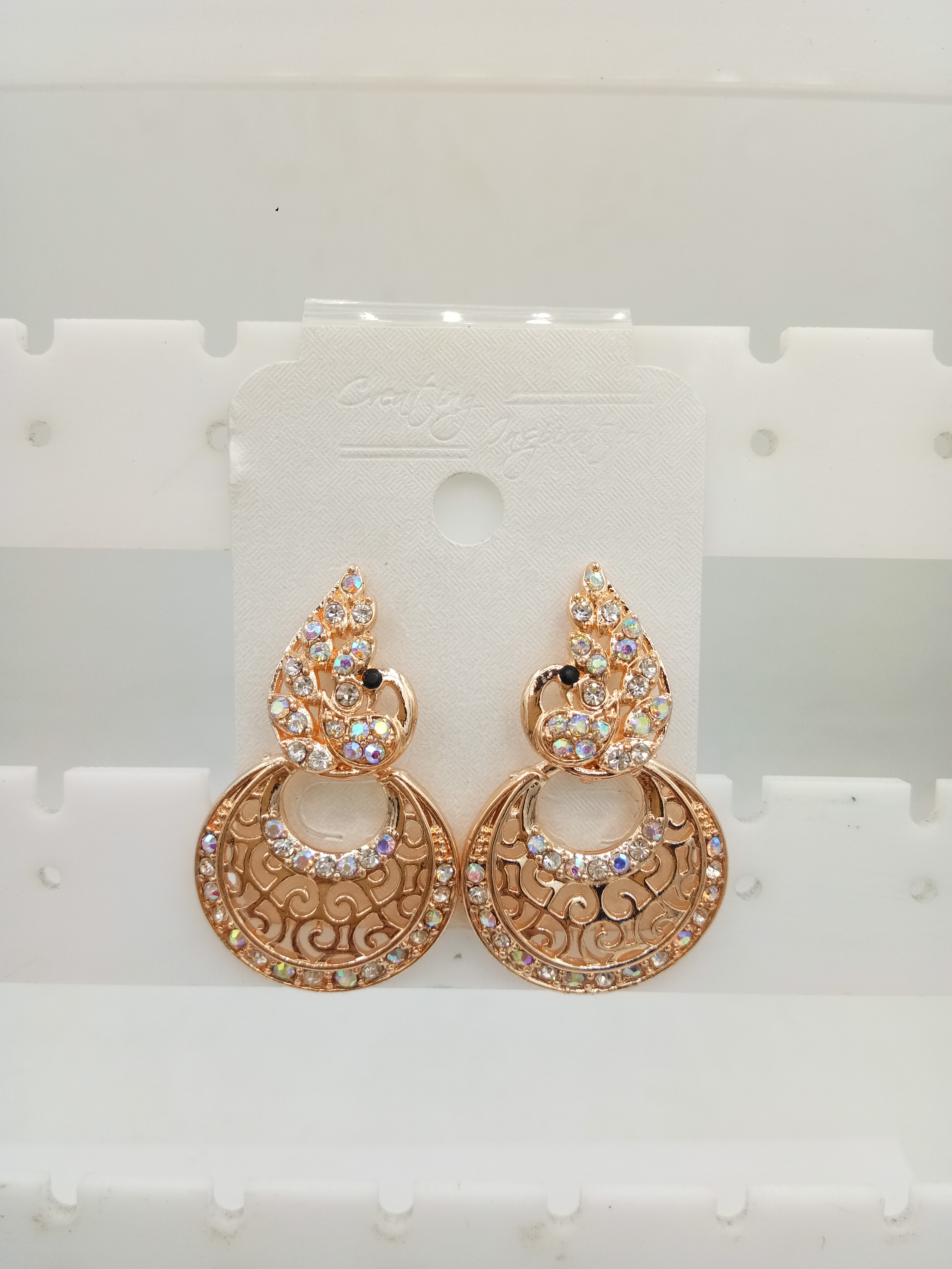 ROSE WT RAINBOW STONE EARRING - 522960