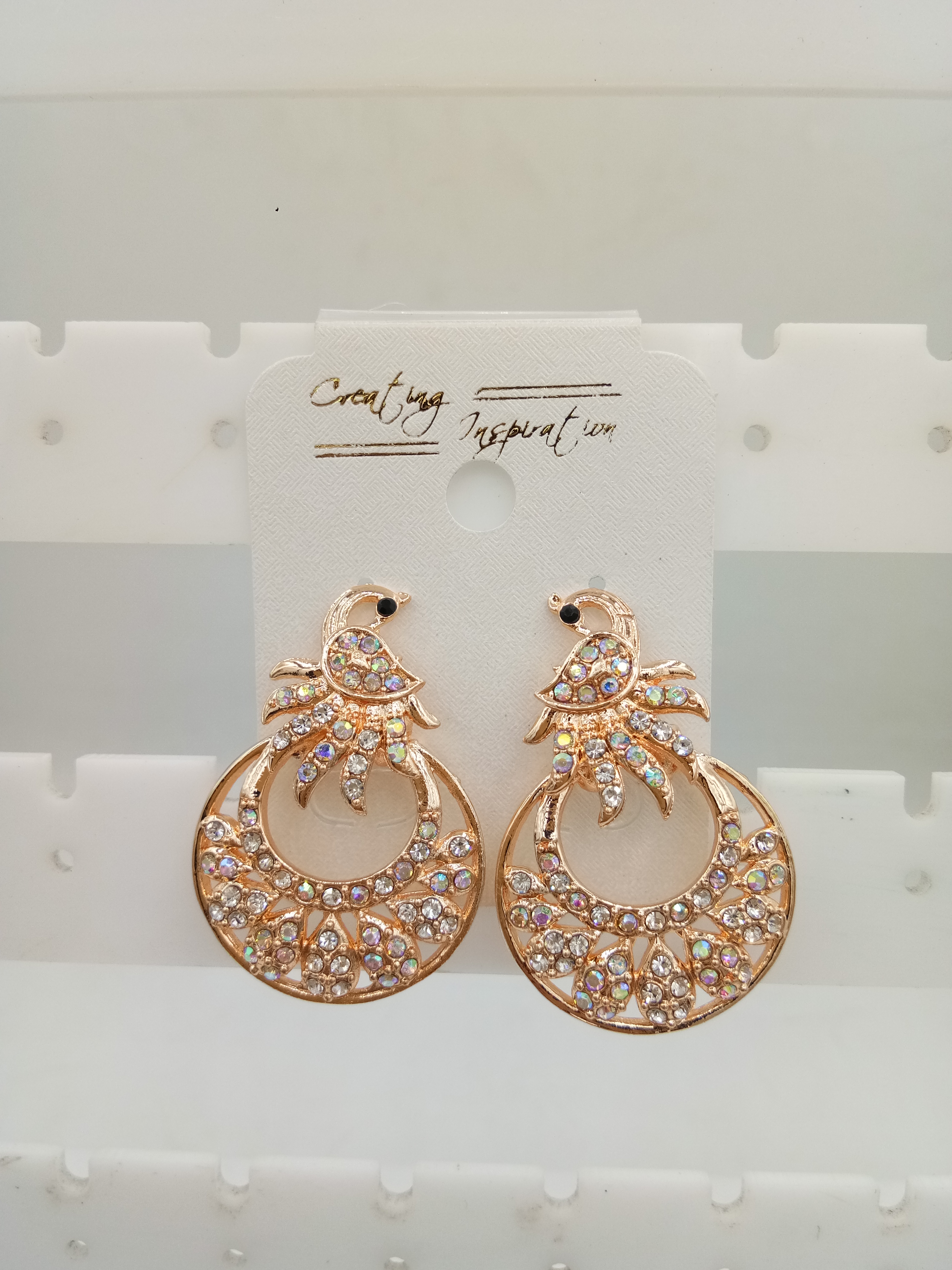 ROSE WT RAINBOW STONE EARRING - 522962