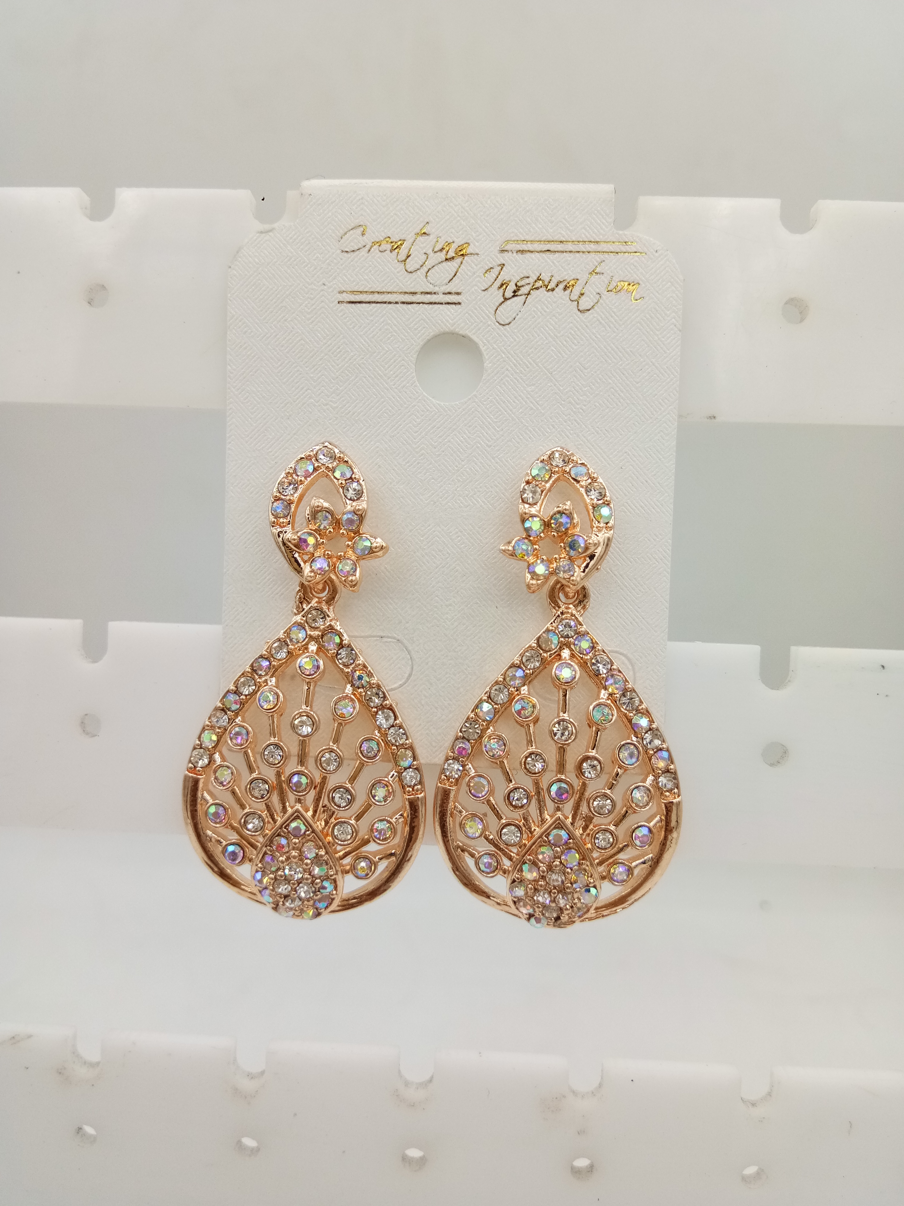 ROSE WT RAINBOW STONE EARRING - 522856