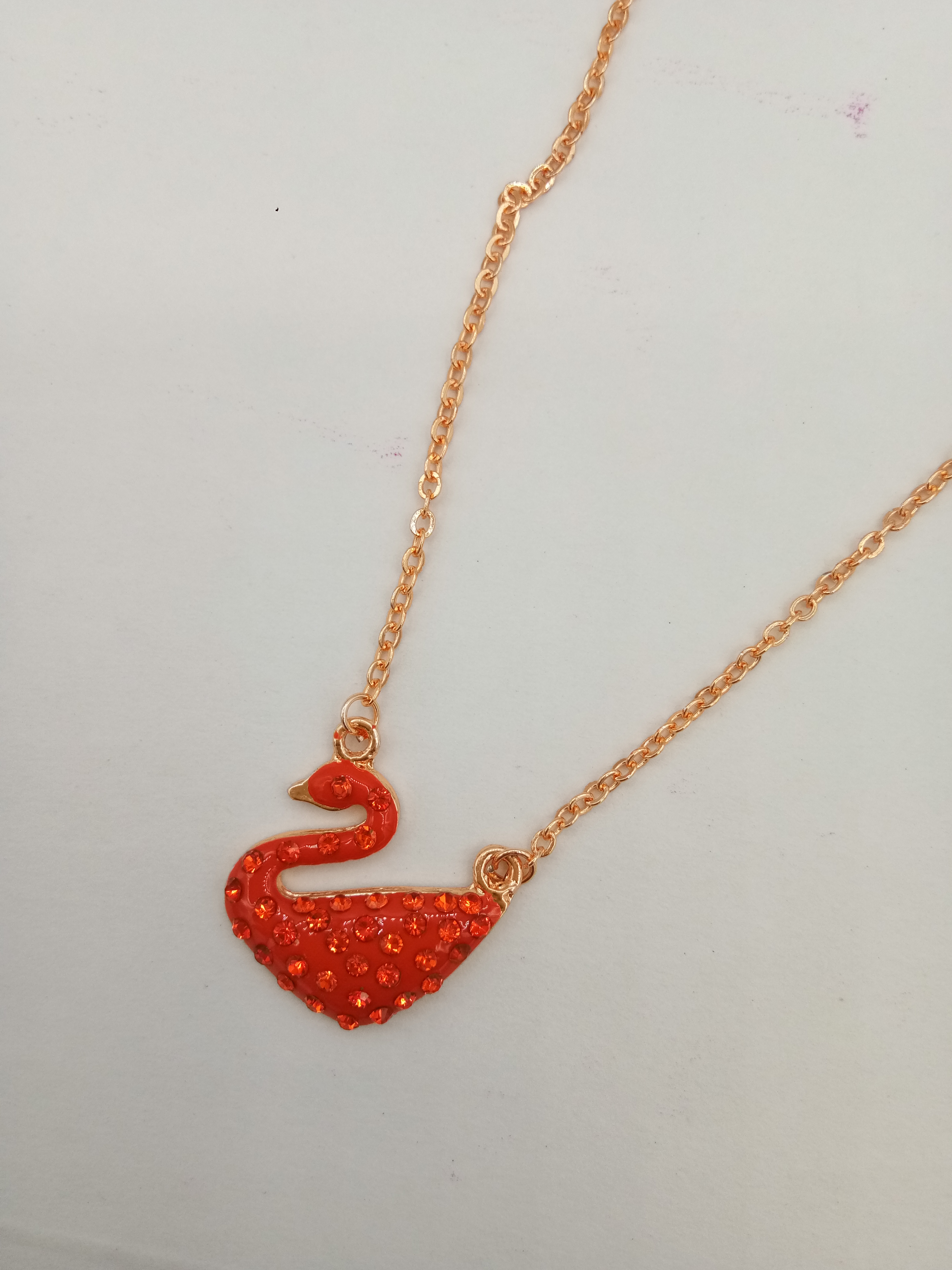 ROSE ORANGE SWAN PENDANT - 16136