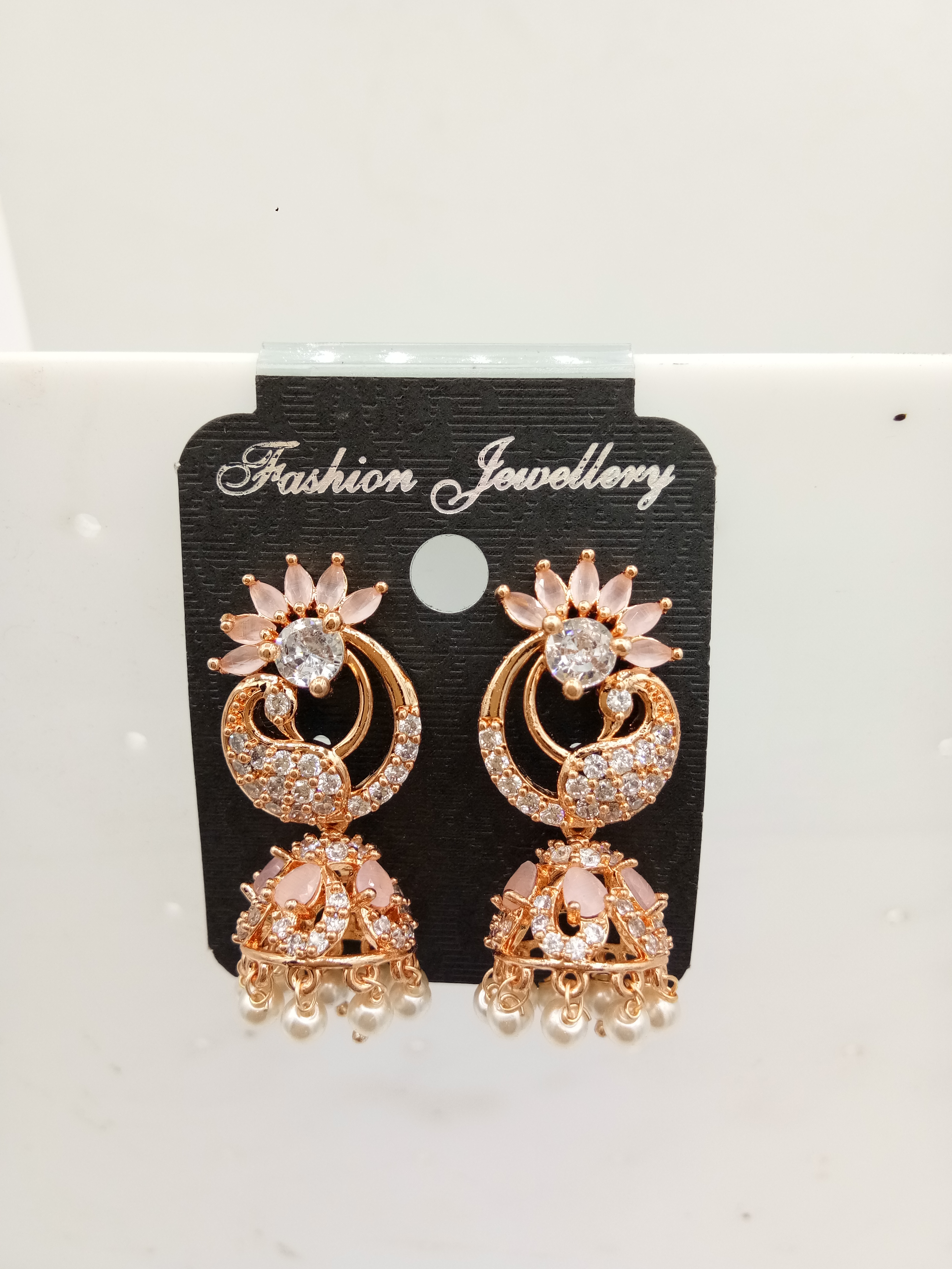 AD ROSE COLOR JHUMKI - 21181 NX