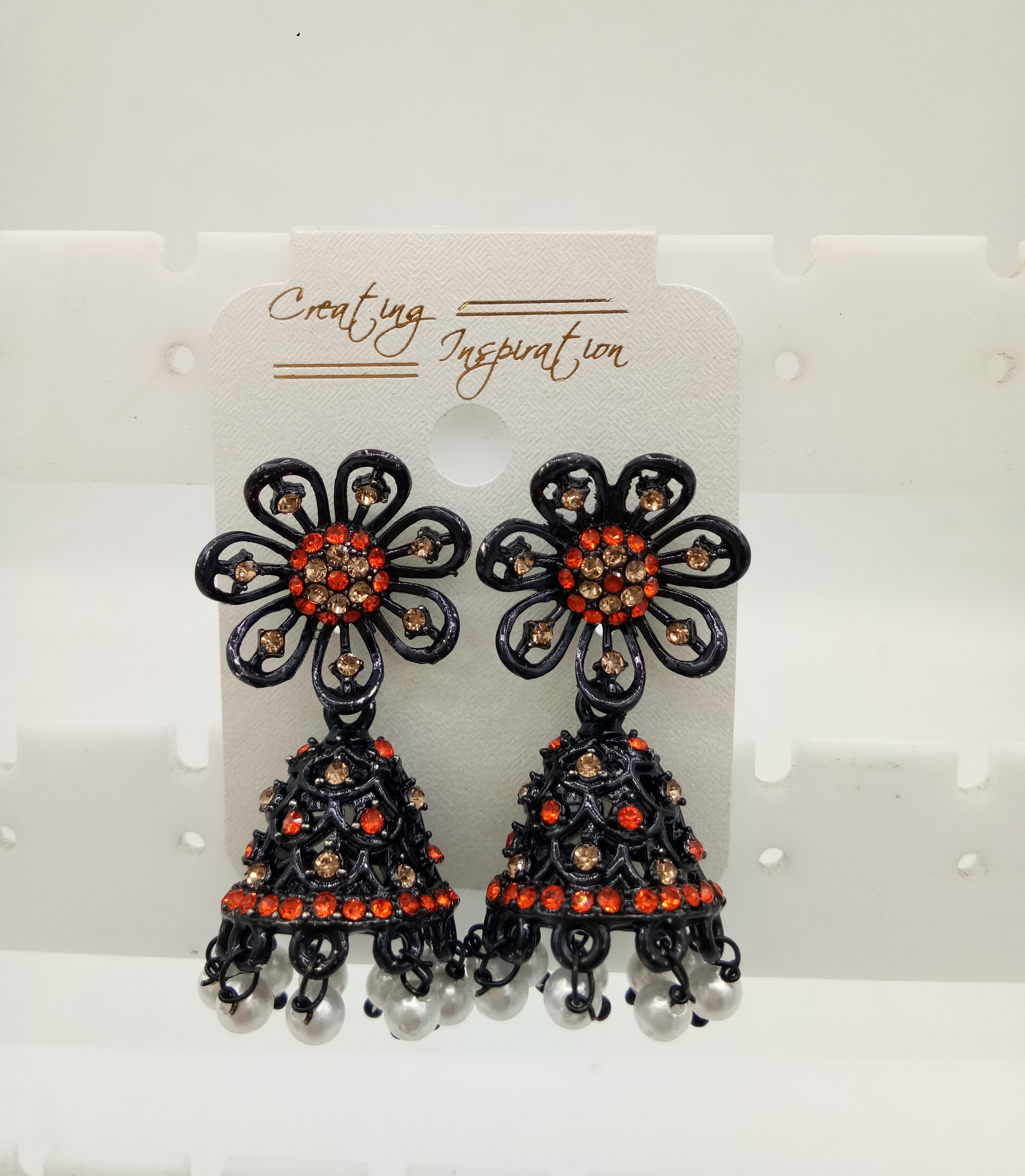 BLACK LCT + CR STONE JHUMKI - 522997