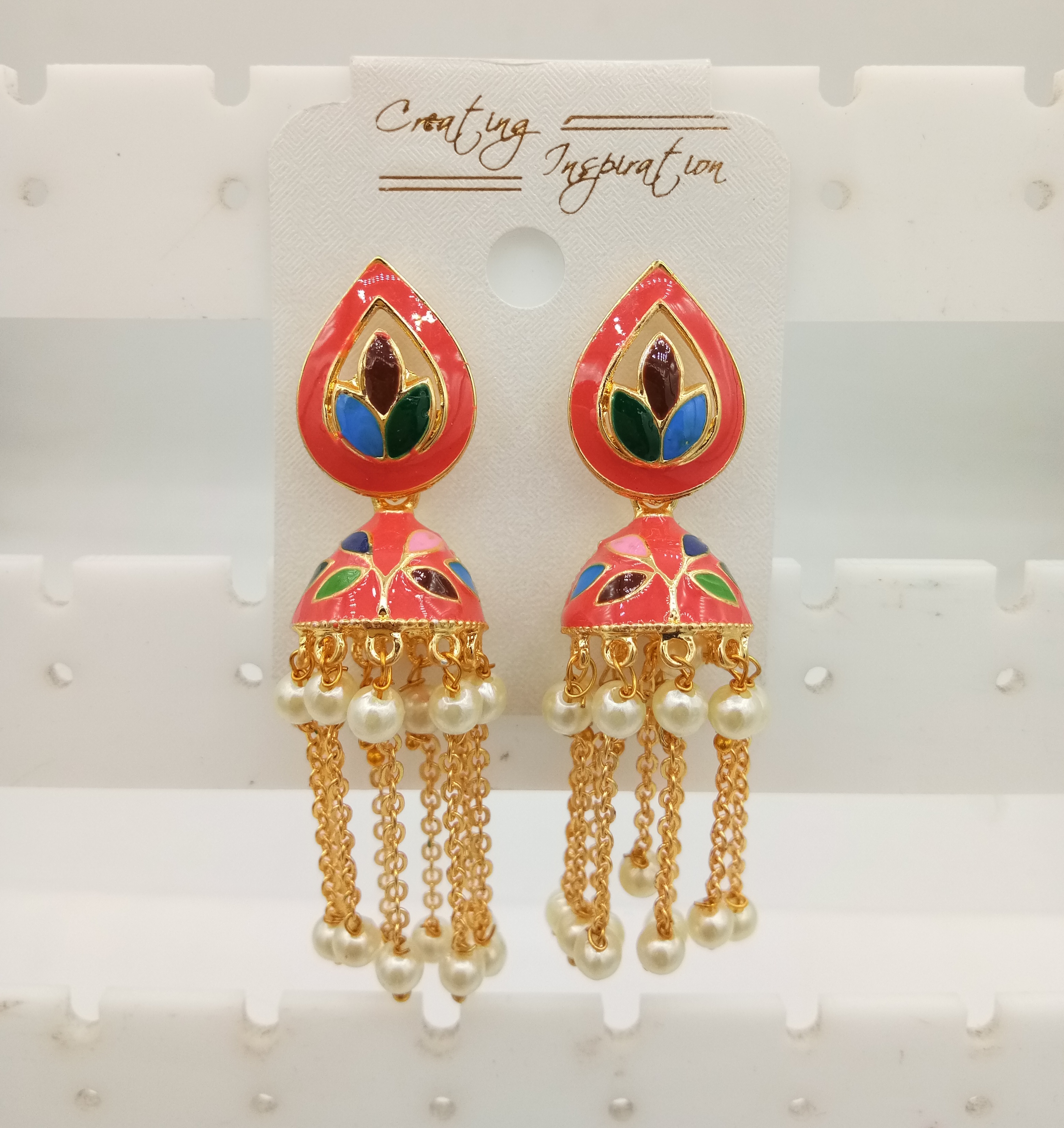 ROSE MULTI CMN CHAIN JHUMKI - 523433