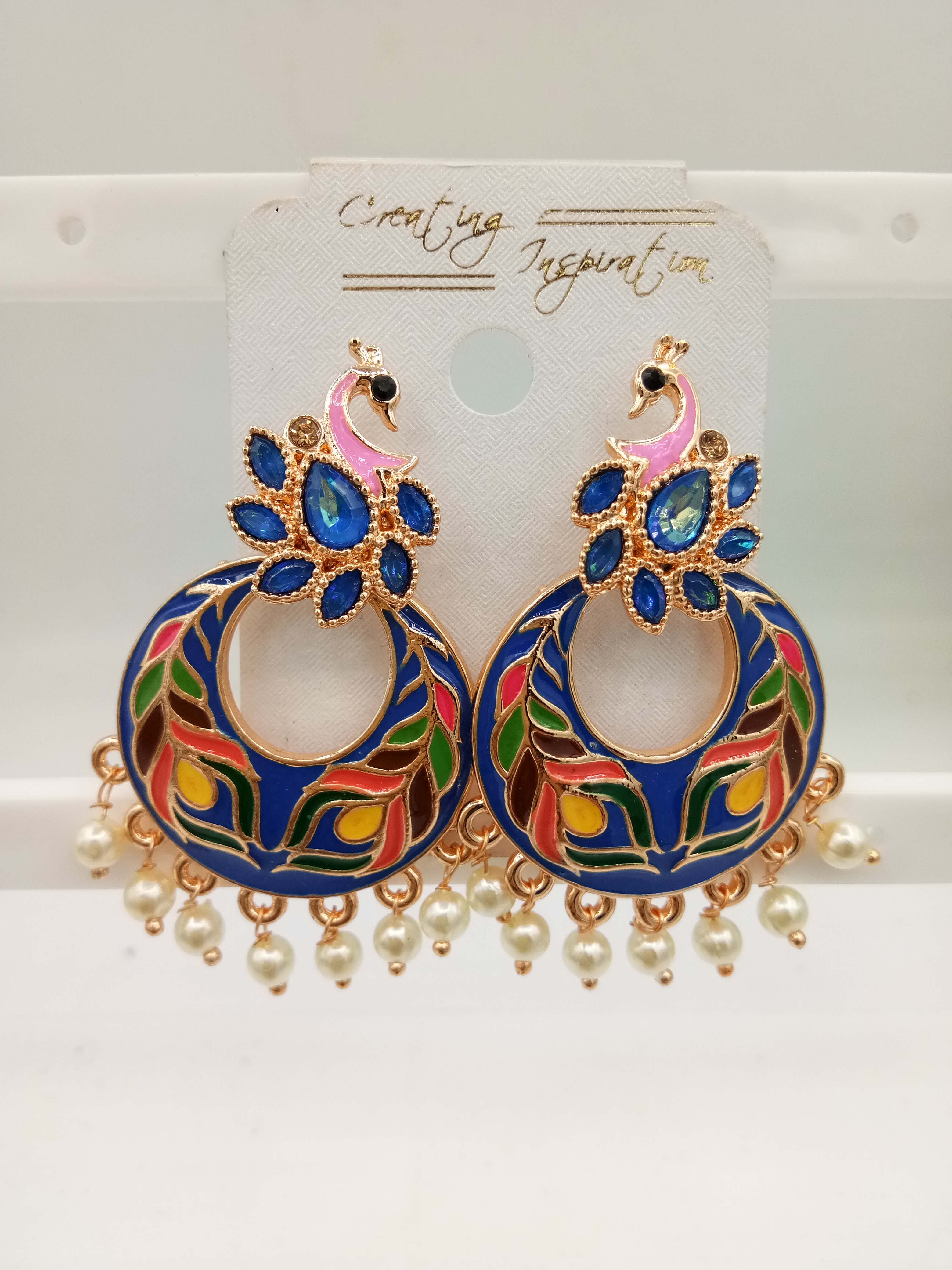 S ROSE MULTI MEENA EARRINGS - 523638