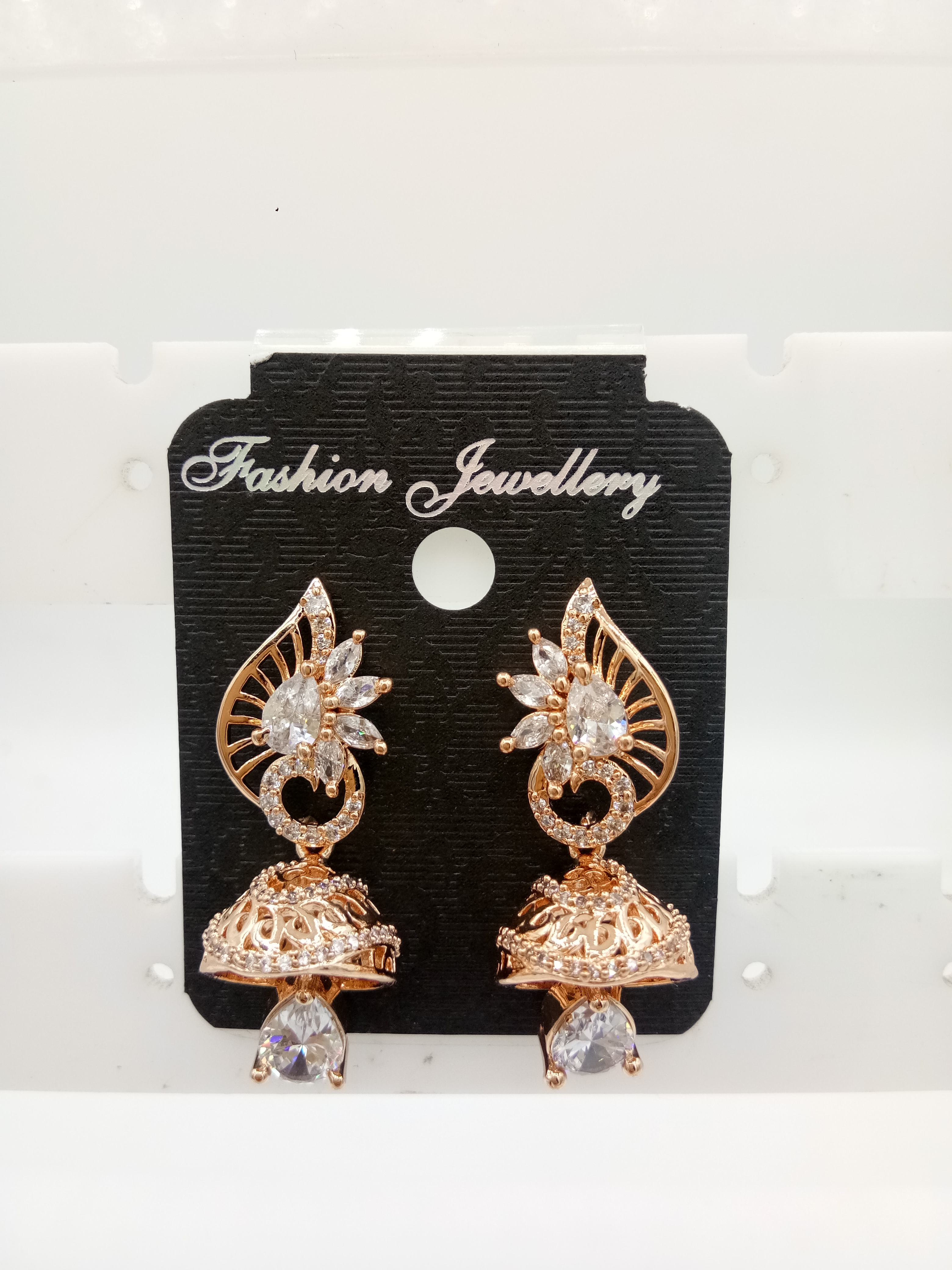 AD ROSE WHITE JHUMKI - 21269