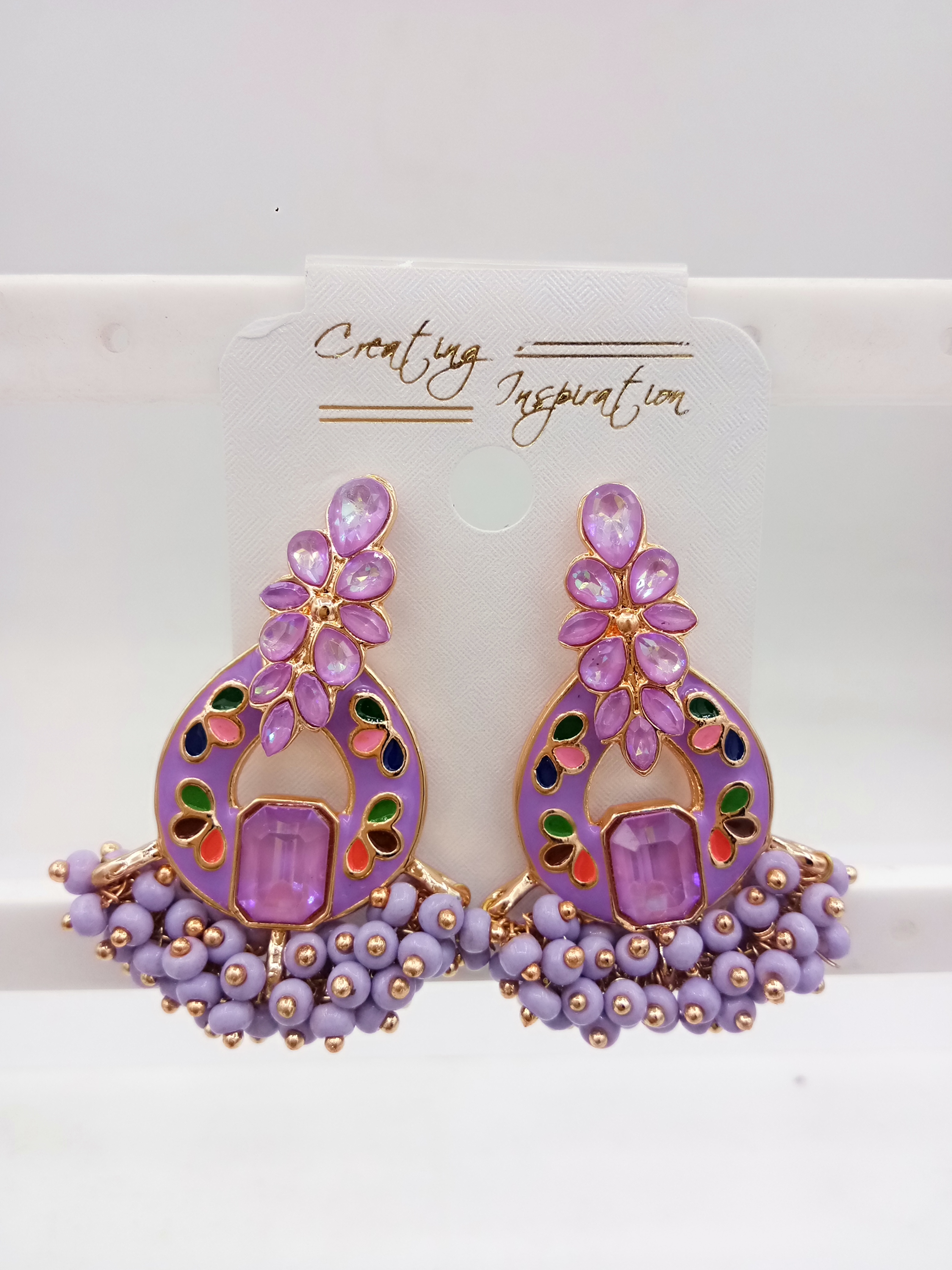 S ROSE MULTI MEENA ASSST GUCCHA EARRINGS - 523658