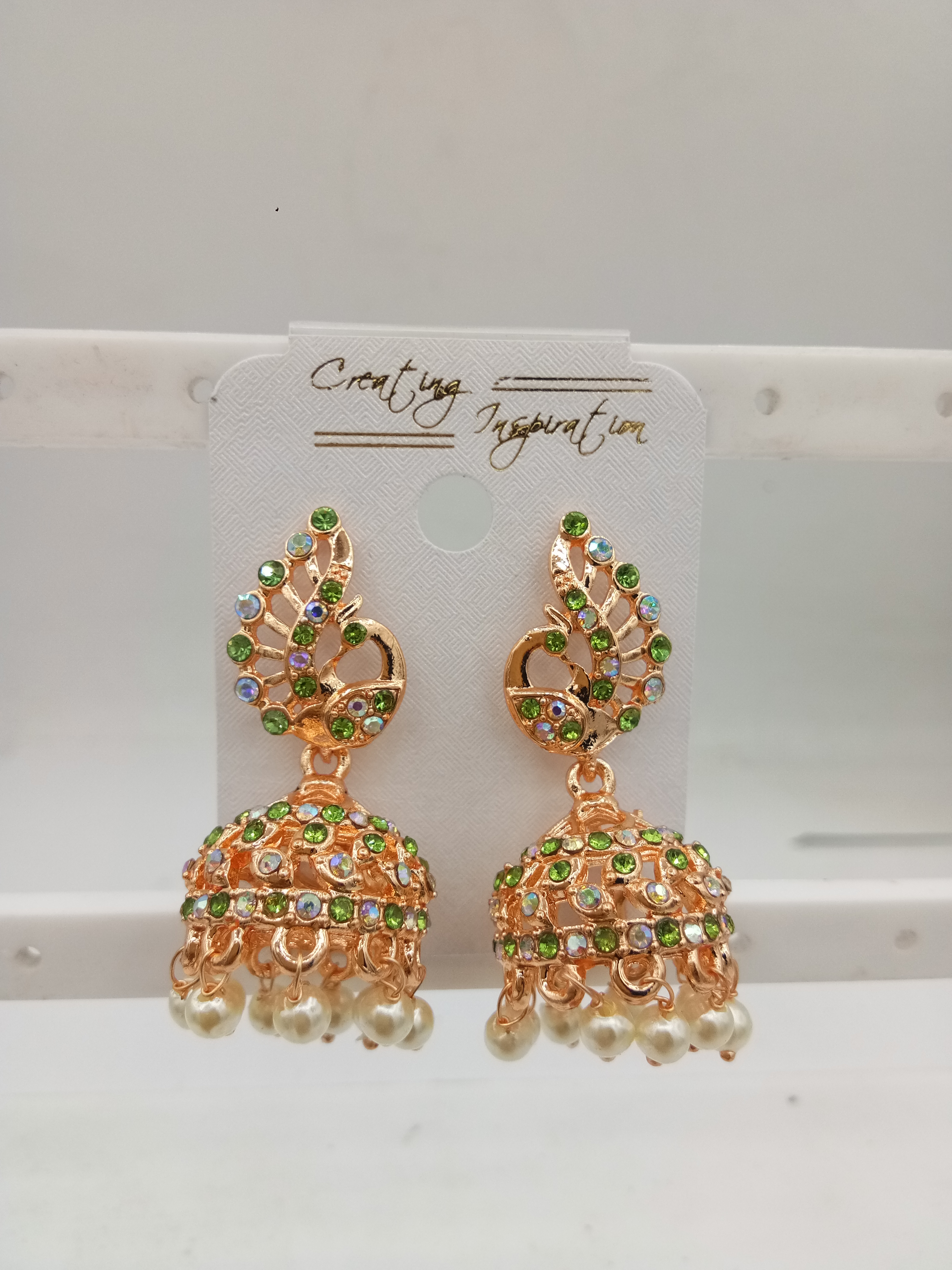 ROSE RAINBOW + CR STONE JHUMKI - 522989