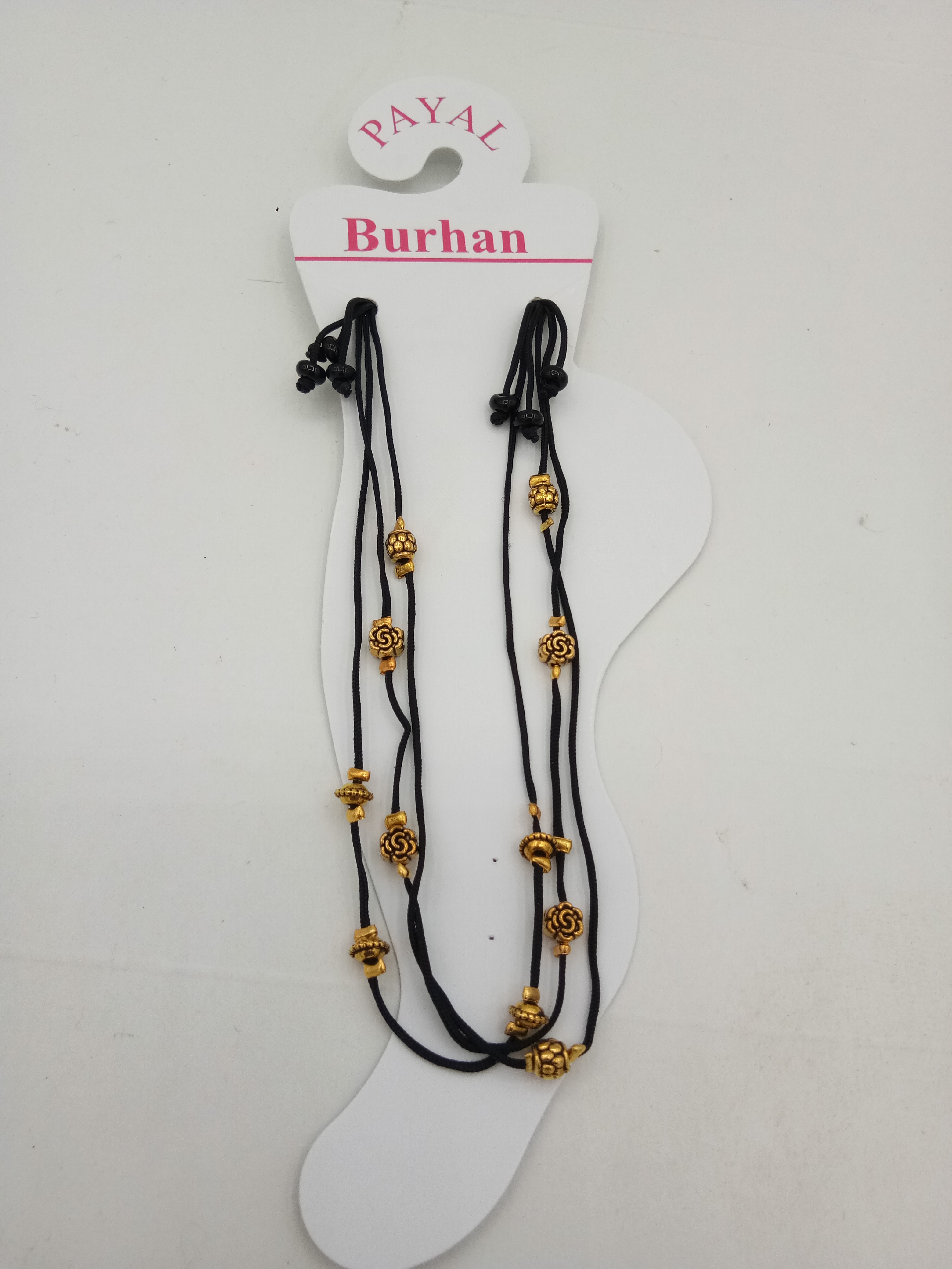 BURHAN BLACK DHAGA PAYAL - 00238