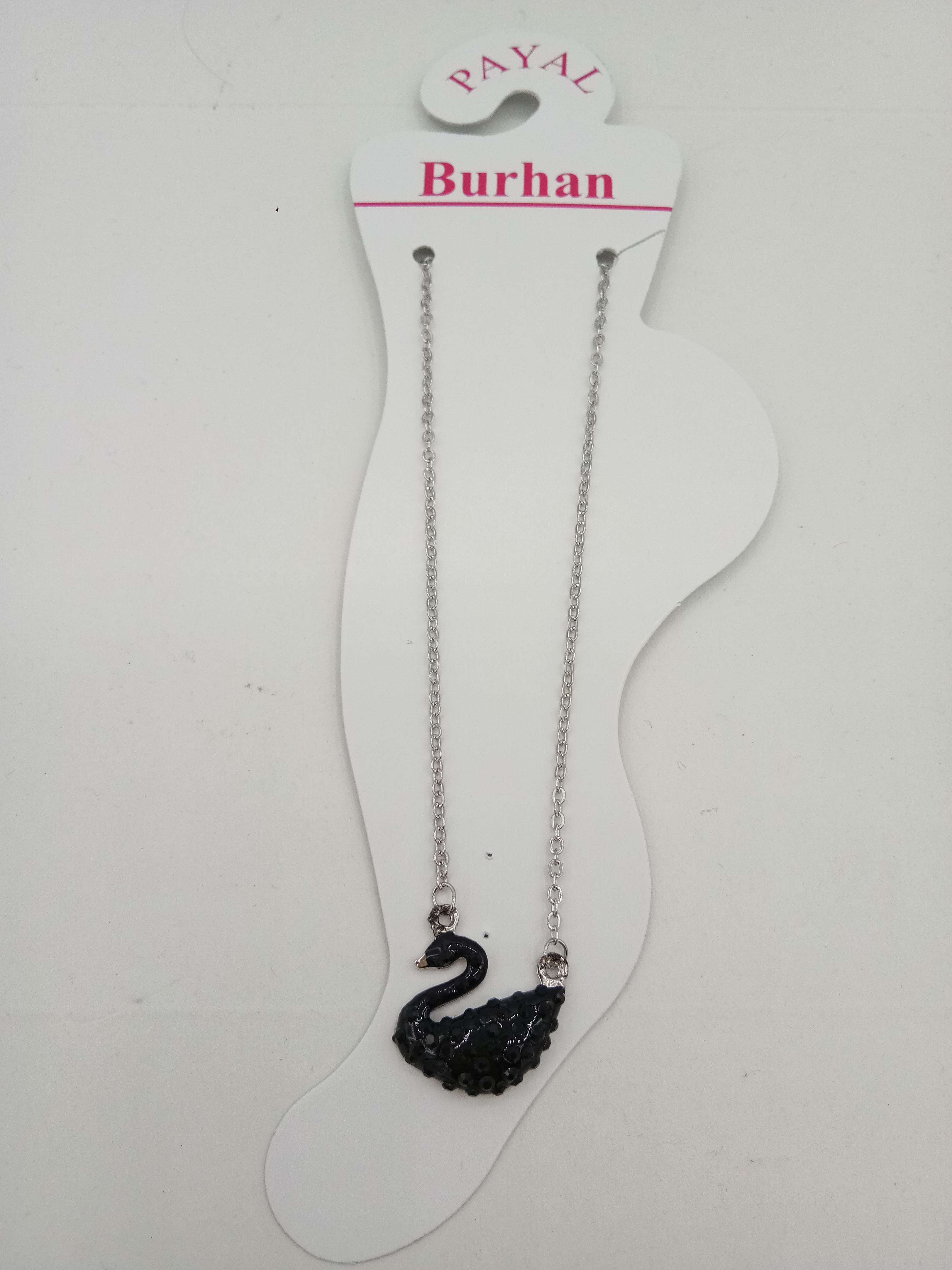 RODIUM BLACK MEENA + BLK STONE PAYAL - 0011109