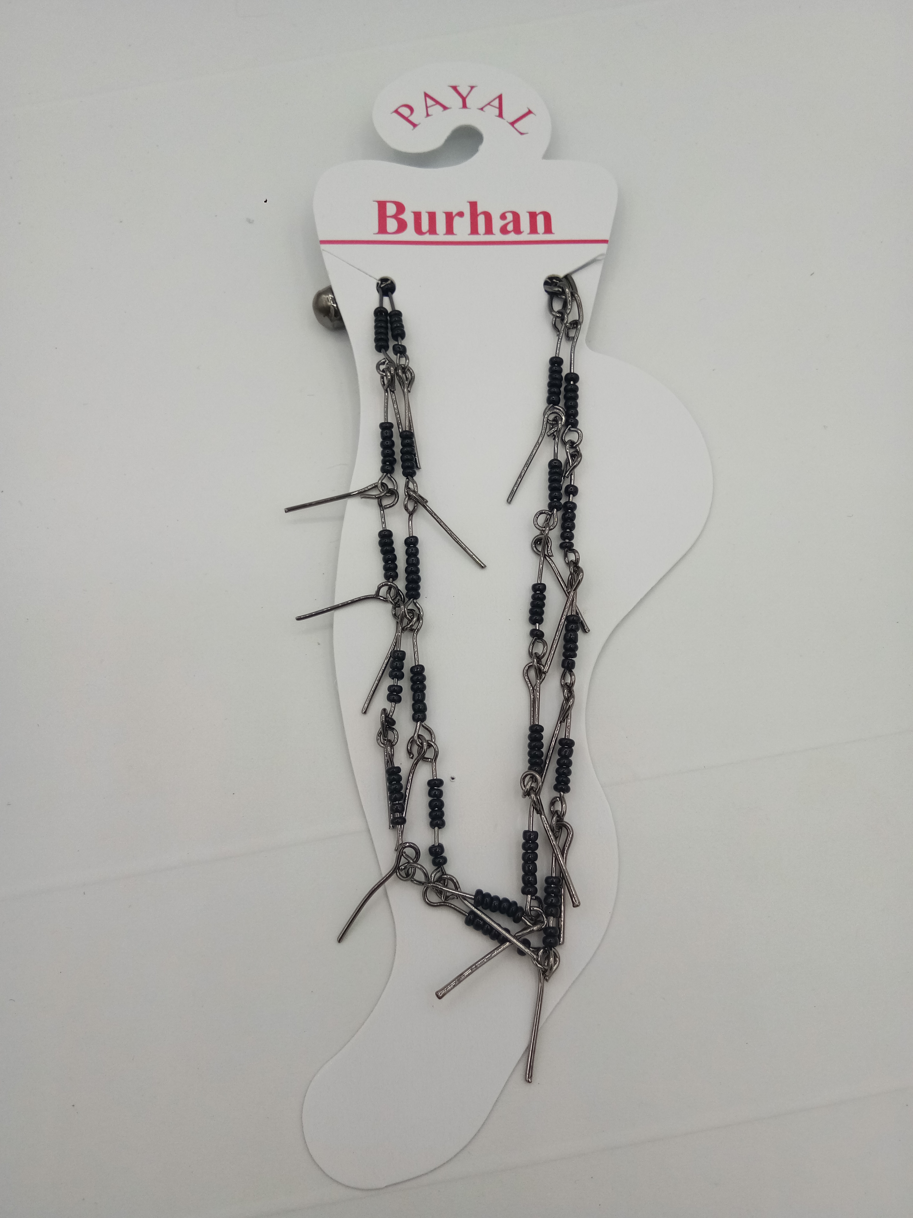 BURHAN BLACK CRYSTAL PAYAL - 3050