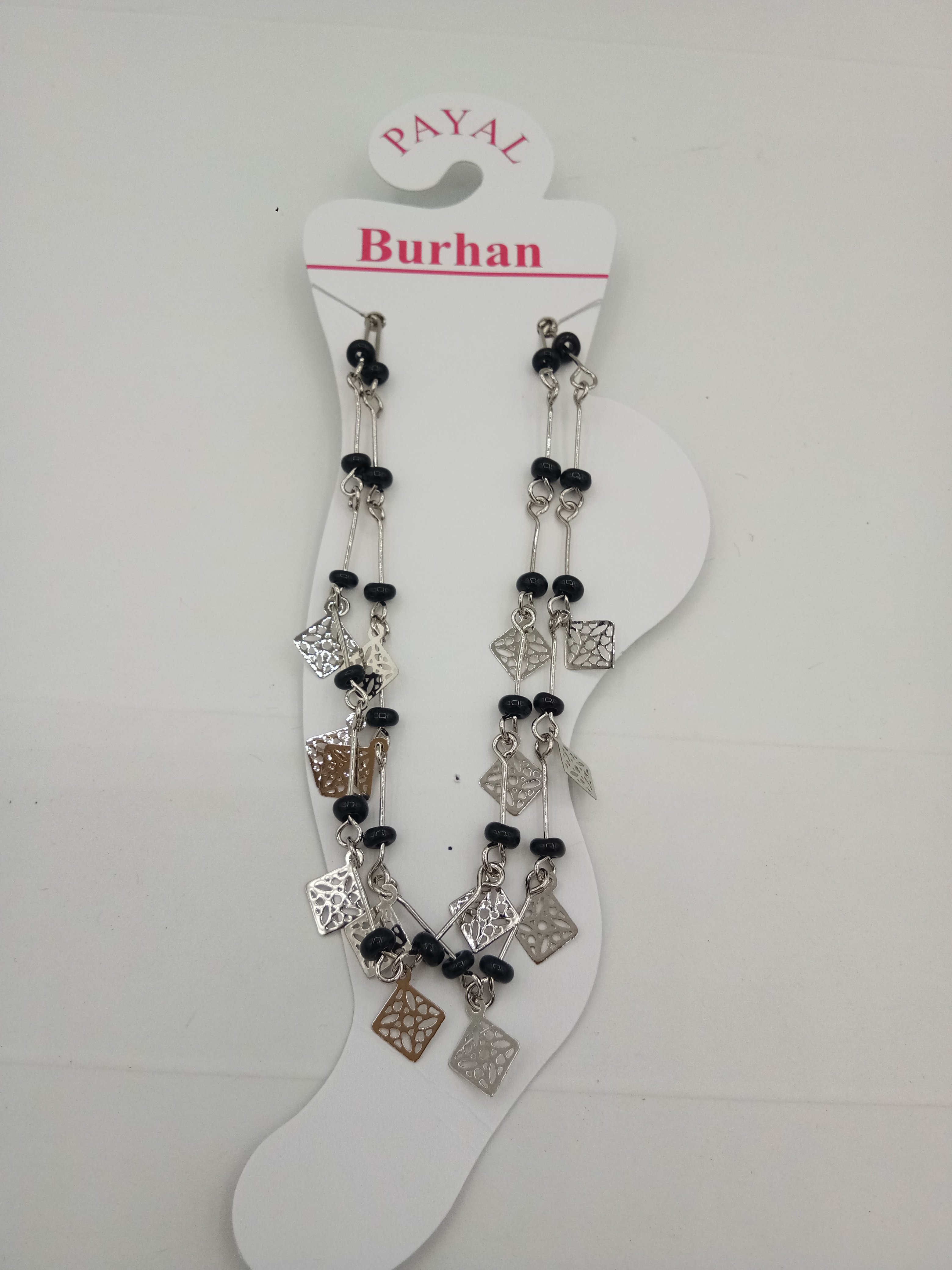 NICKEL BLACK FANCY PAYAL - 3049