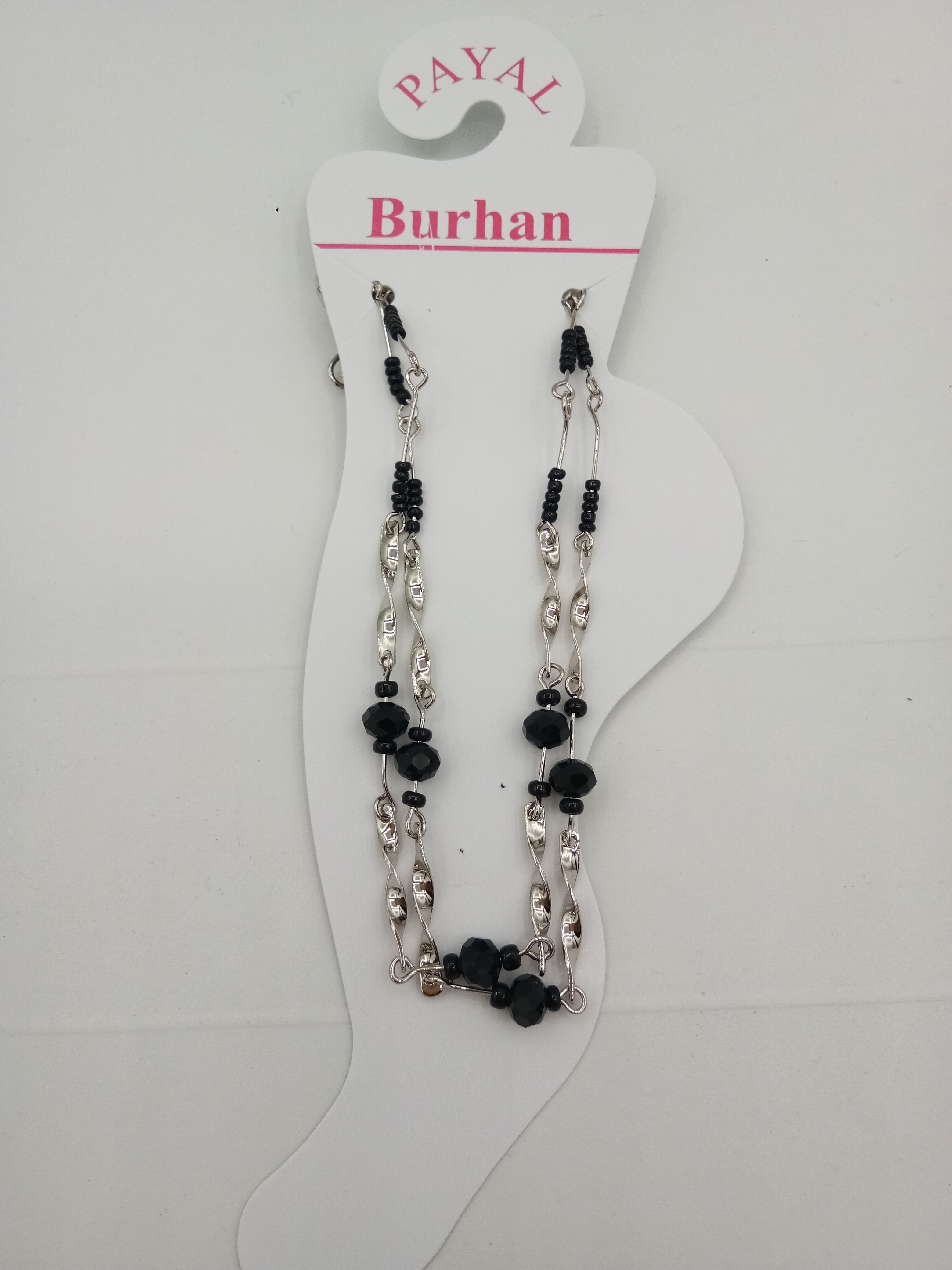 NICKEL BLACK FANCY PAYAL - 3051