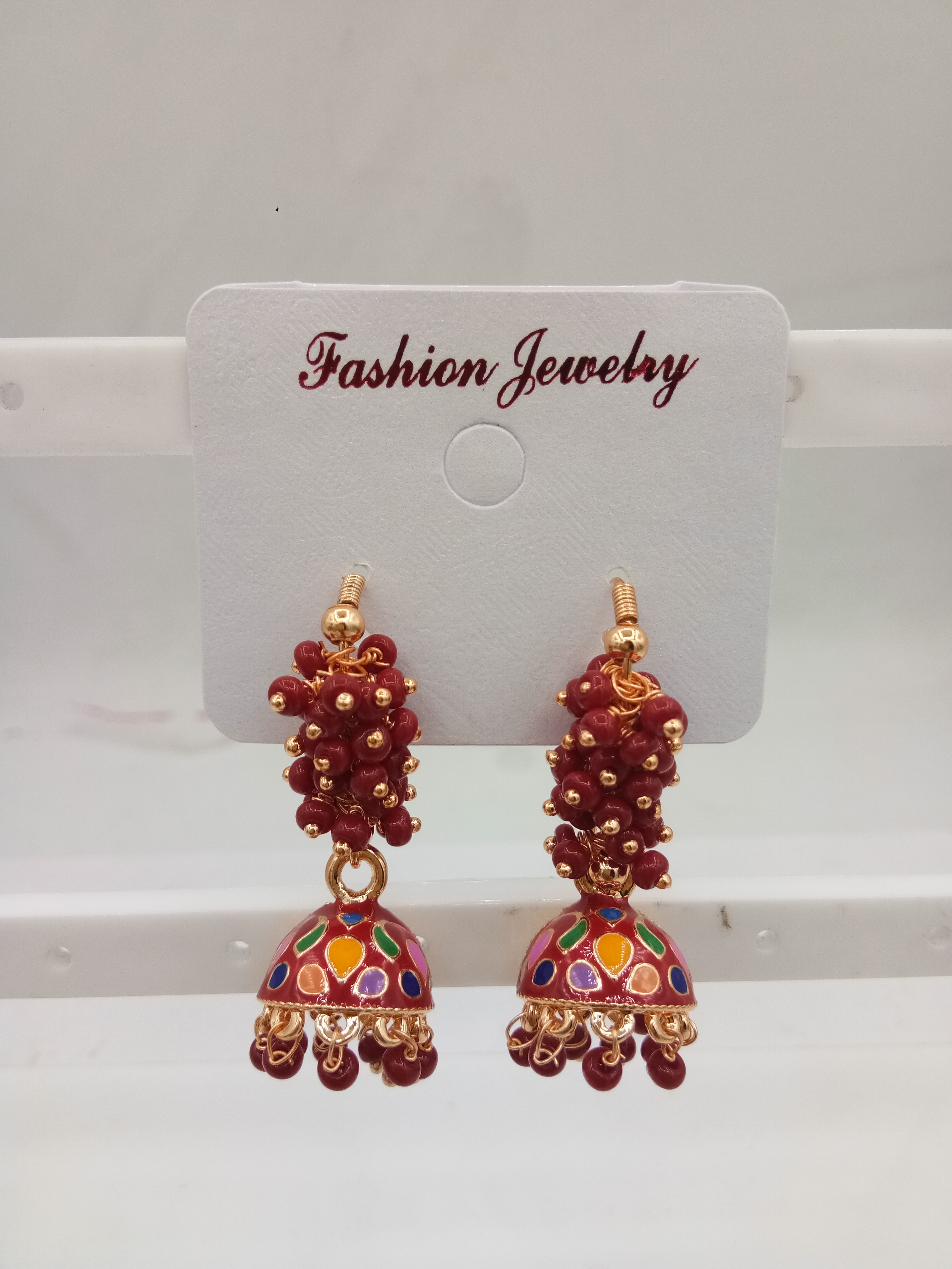 S ROSE MULTI MEENA CLR GUCCHA  JHUMKI - 521257