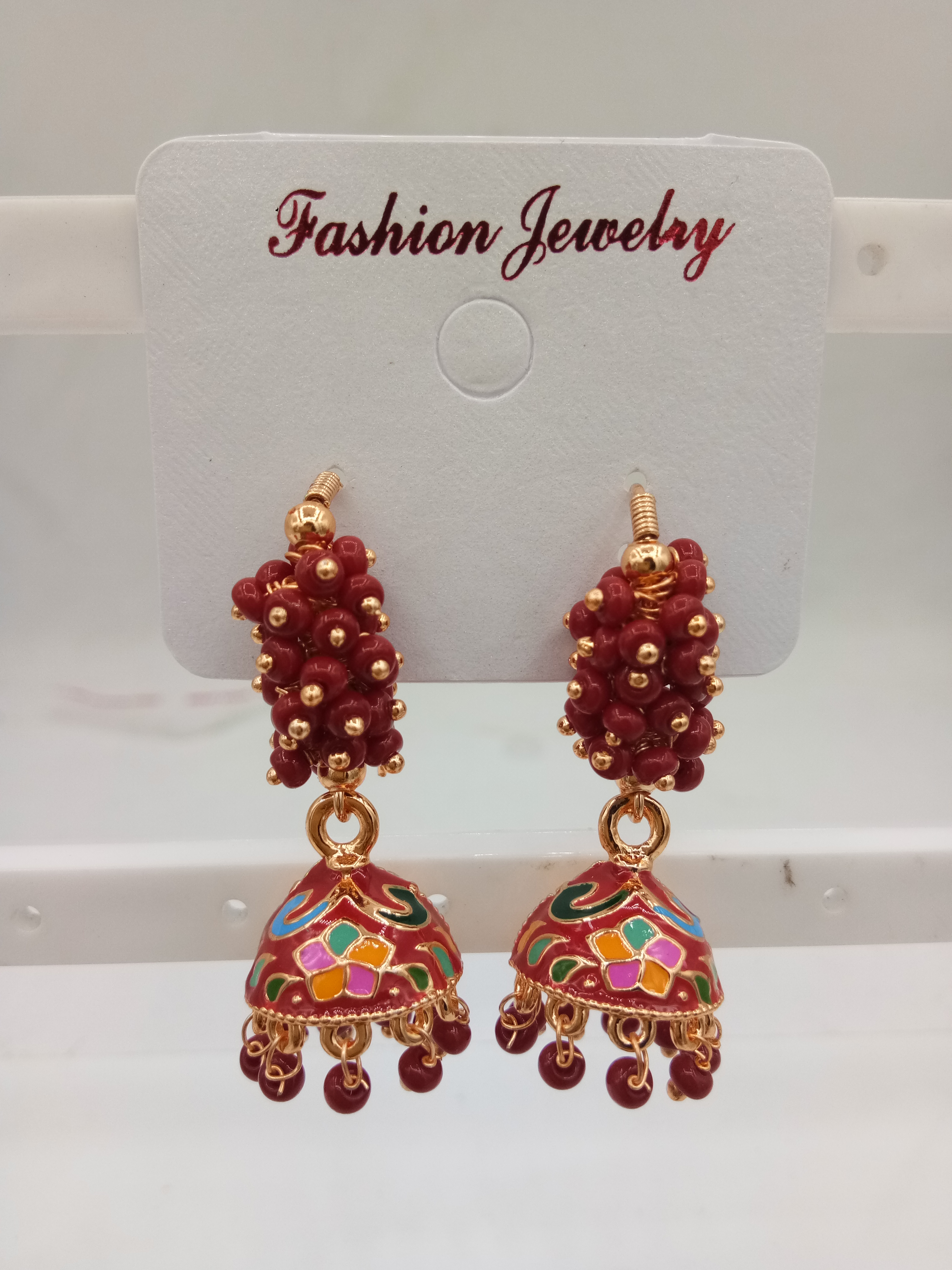 S ROSE MULTI MEENA CLR GUCCHA JHUMKI - 521227