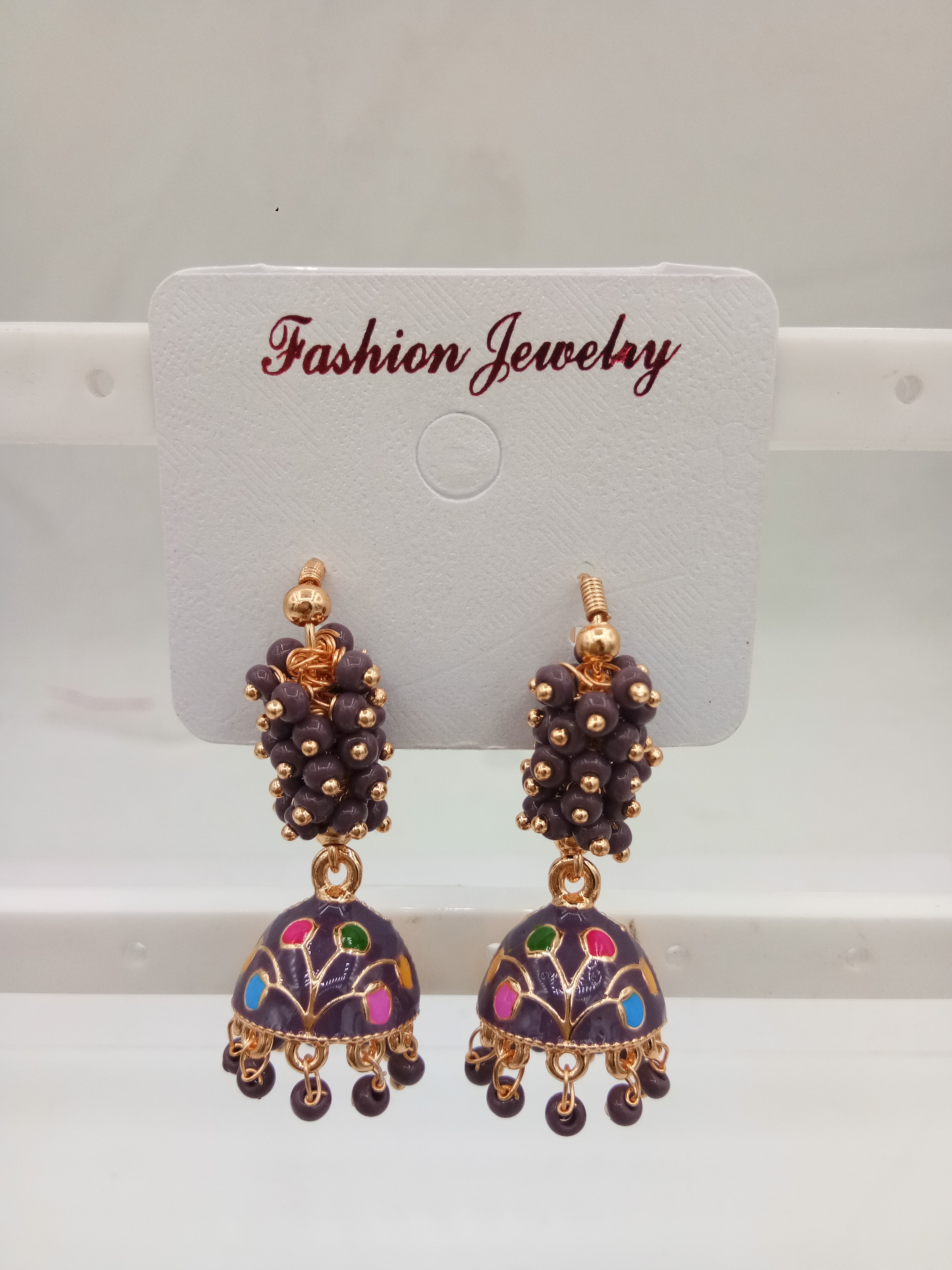 S ROSE MULTI MEENA CLR GUCCHA JHUMKI - 523224