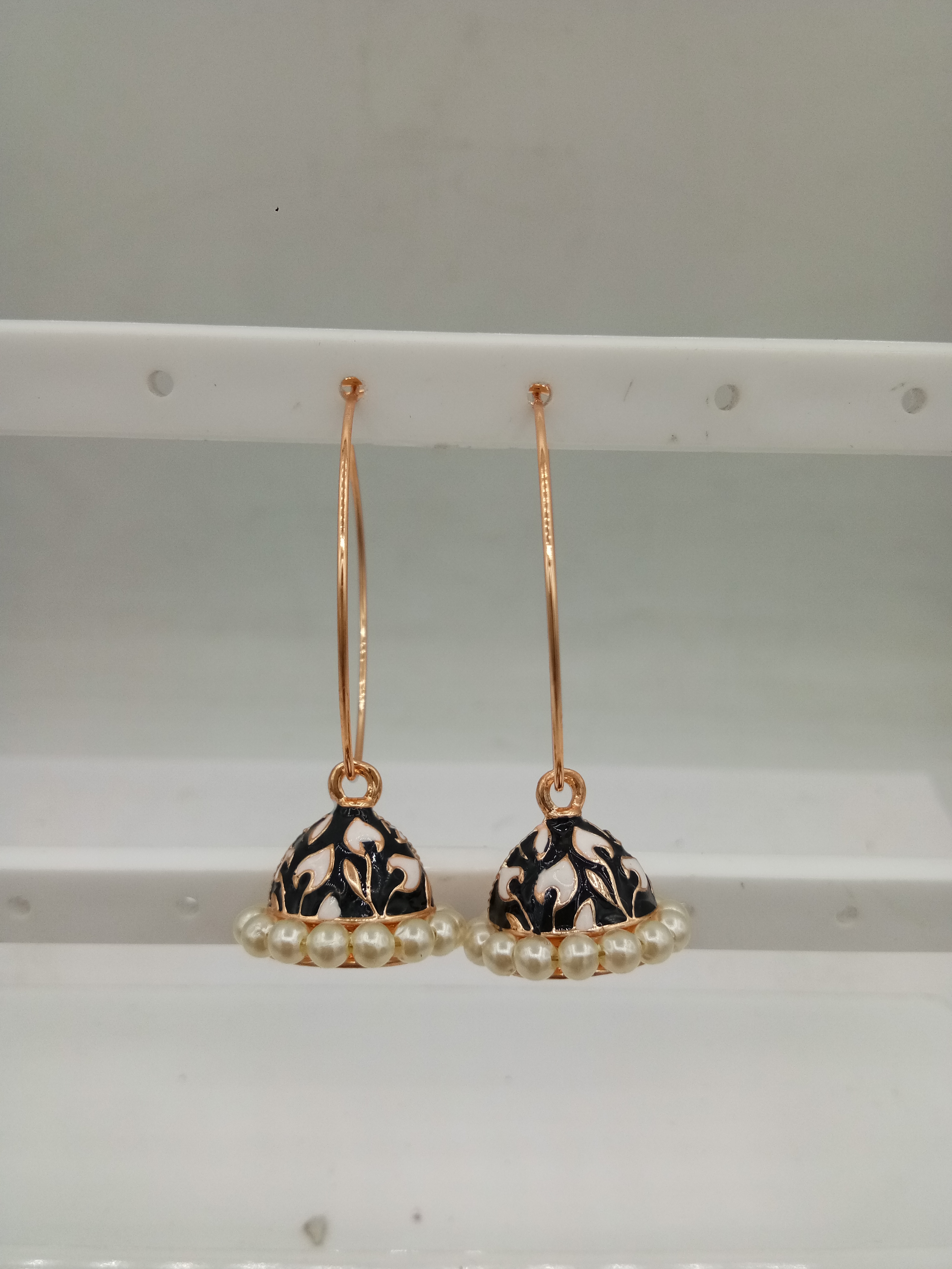 S ROSE CLR + CLR MEENA PLAIN  BALI JHUMKI - 523423
