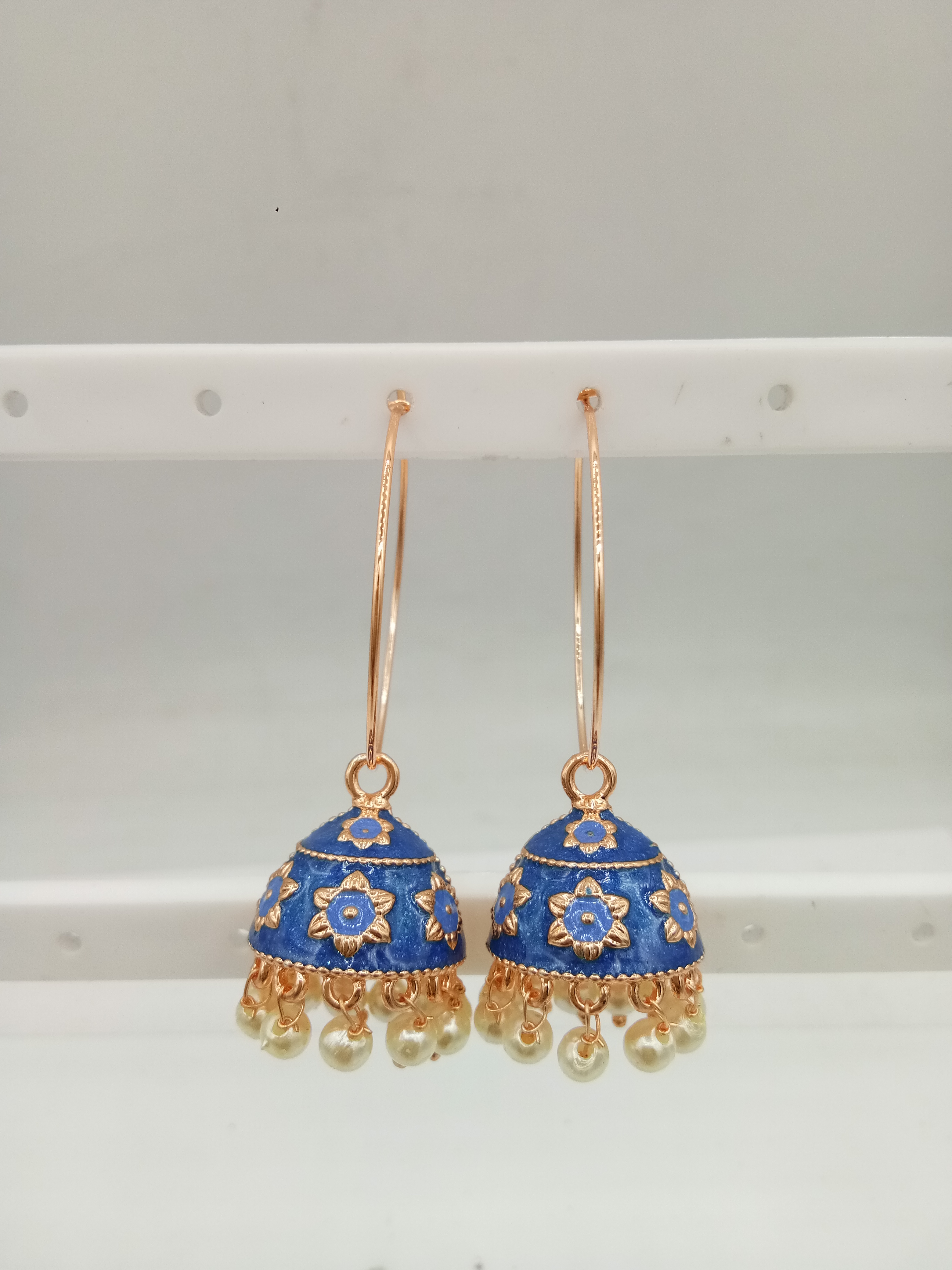 S ROSE CLR + CLR MEENA  PLAIN BAALI JHUMKI - 522795