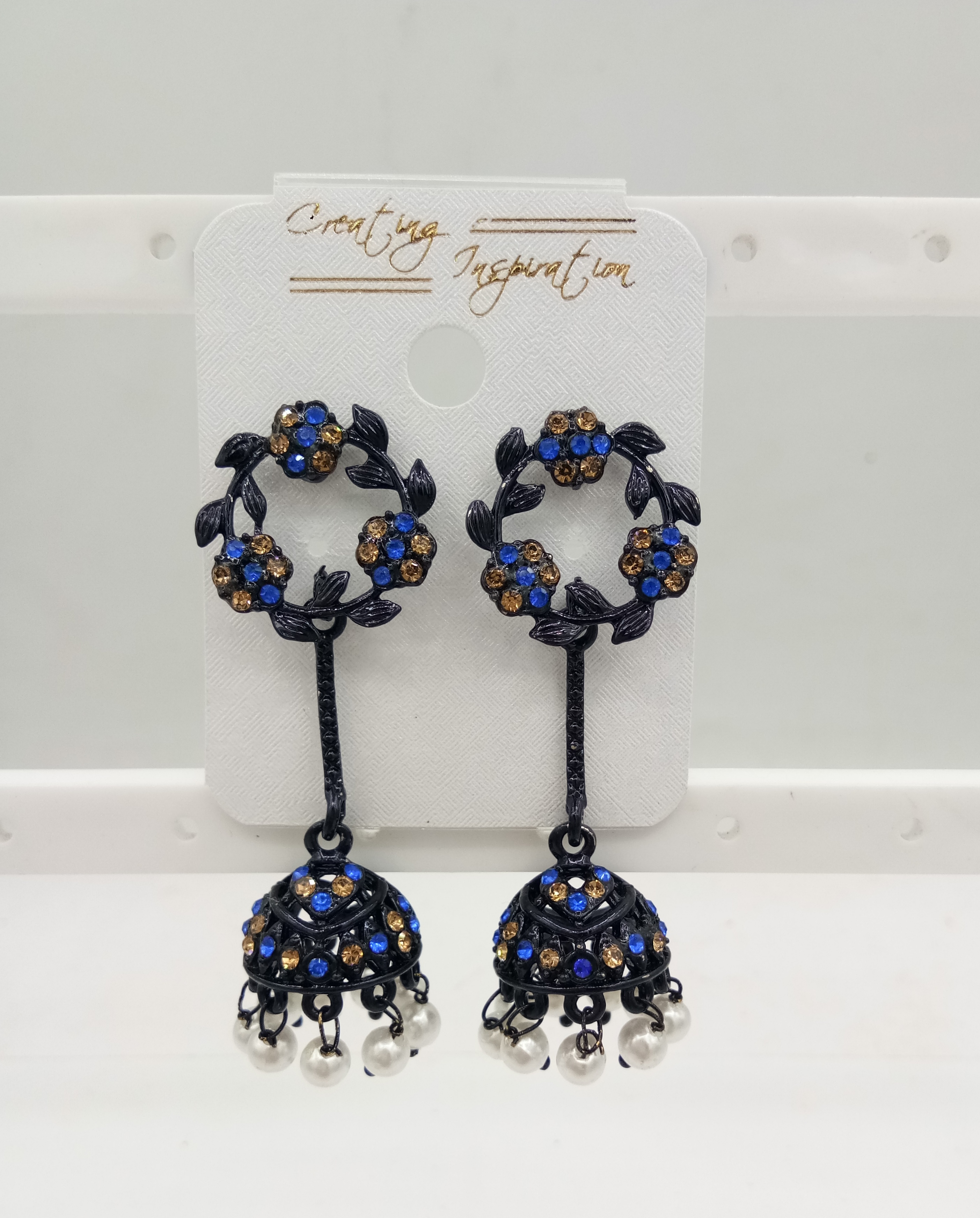 BLACK CR + LCT STONE DANDI JHUMKI - 522981