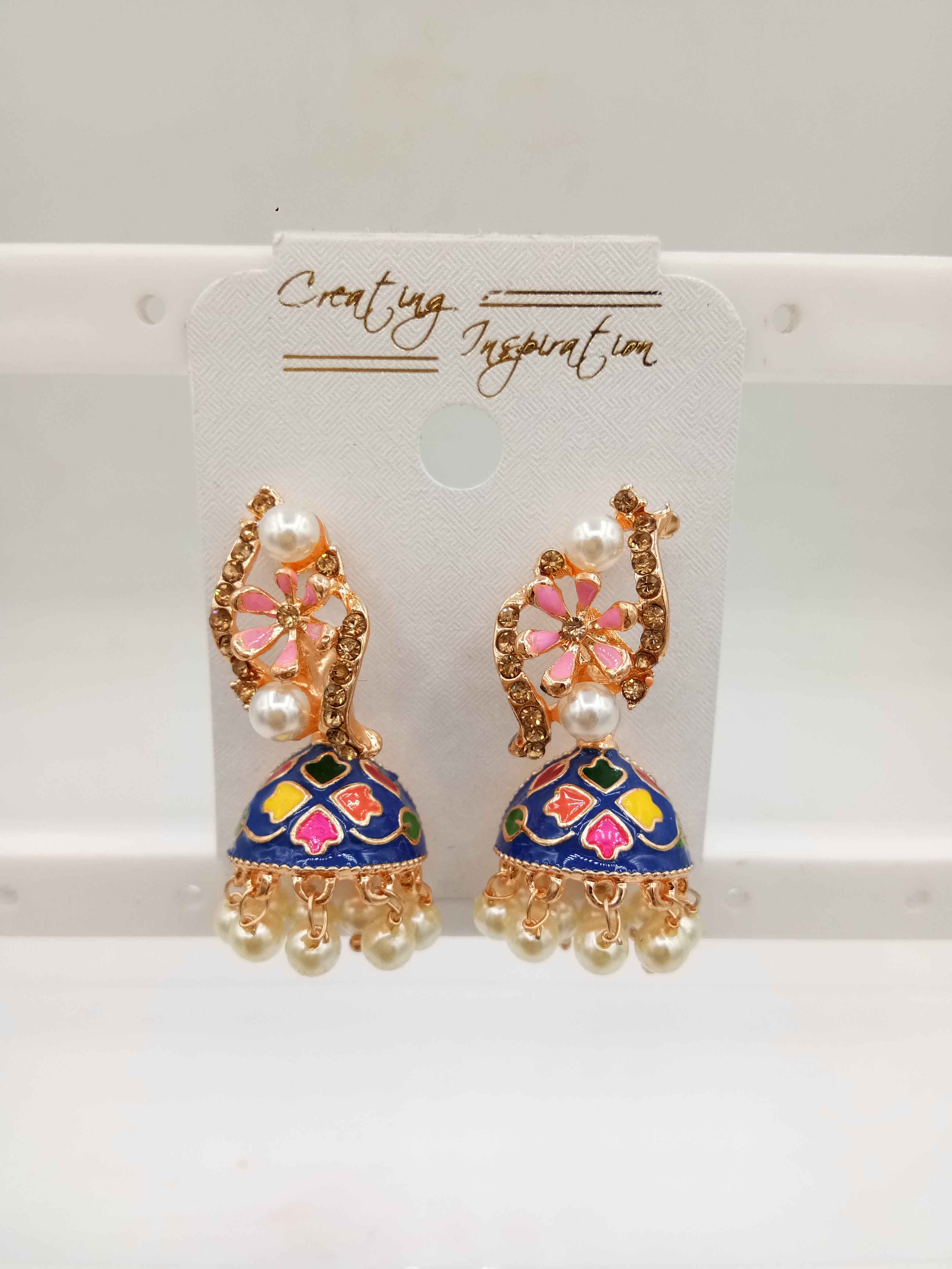 S ROSE MULTI MEENA WT MOTI JHUMKI - 522173