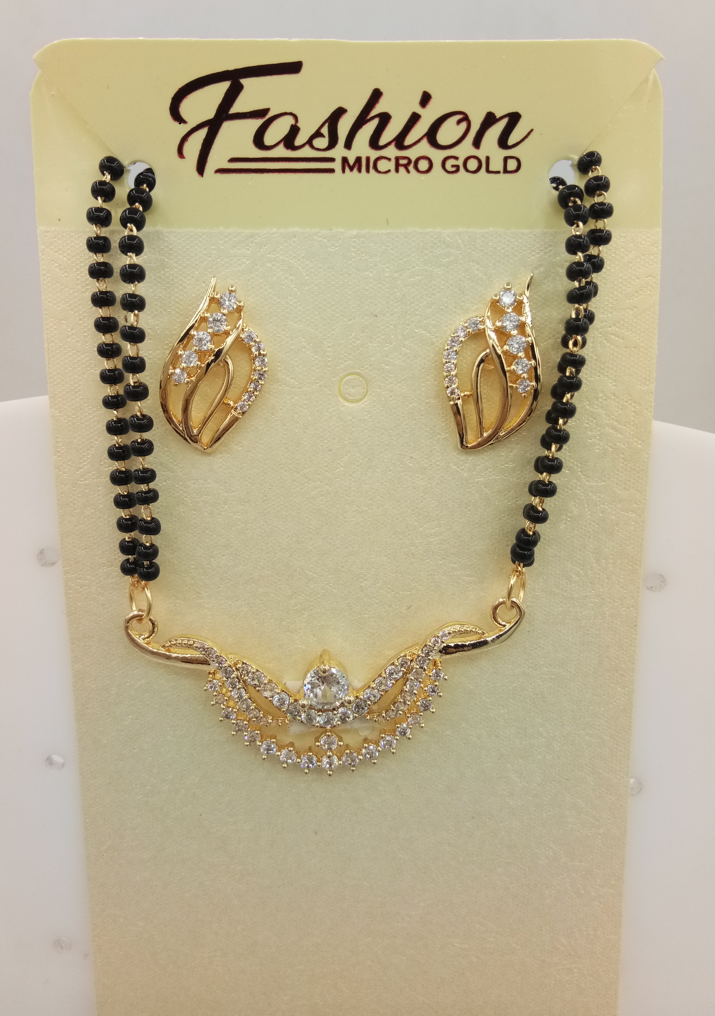 AD YELLOW GOLD WHITE WITH DOUBLE CHAIN TANMANIYA - 72194