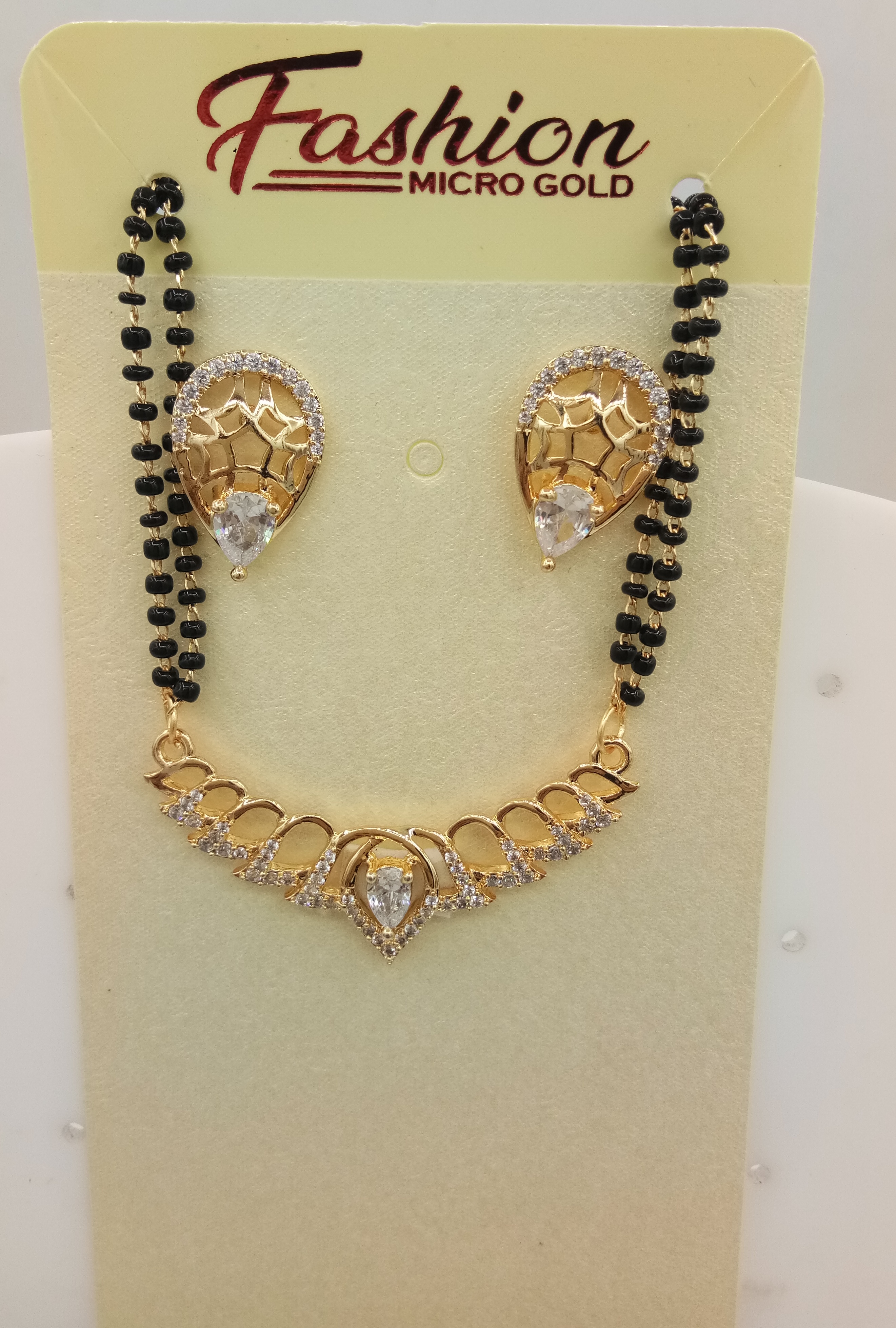 AD YELLOW GOLD WHITE WITH DOUBLE CHAIN TANMANIYA - 72190