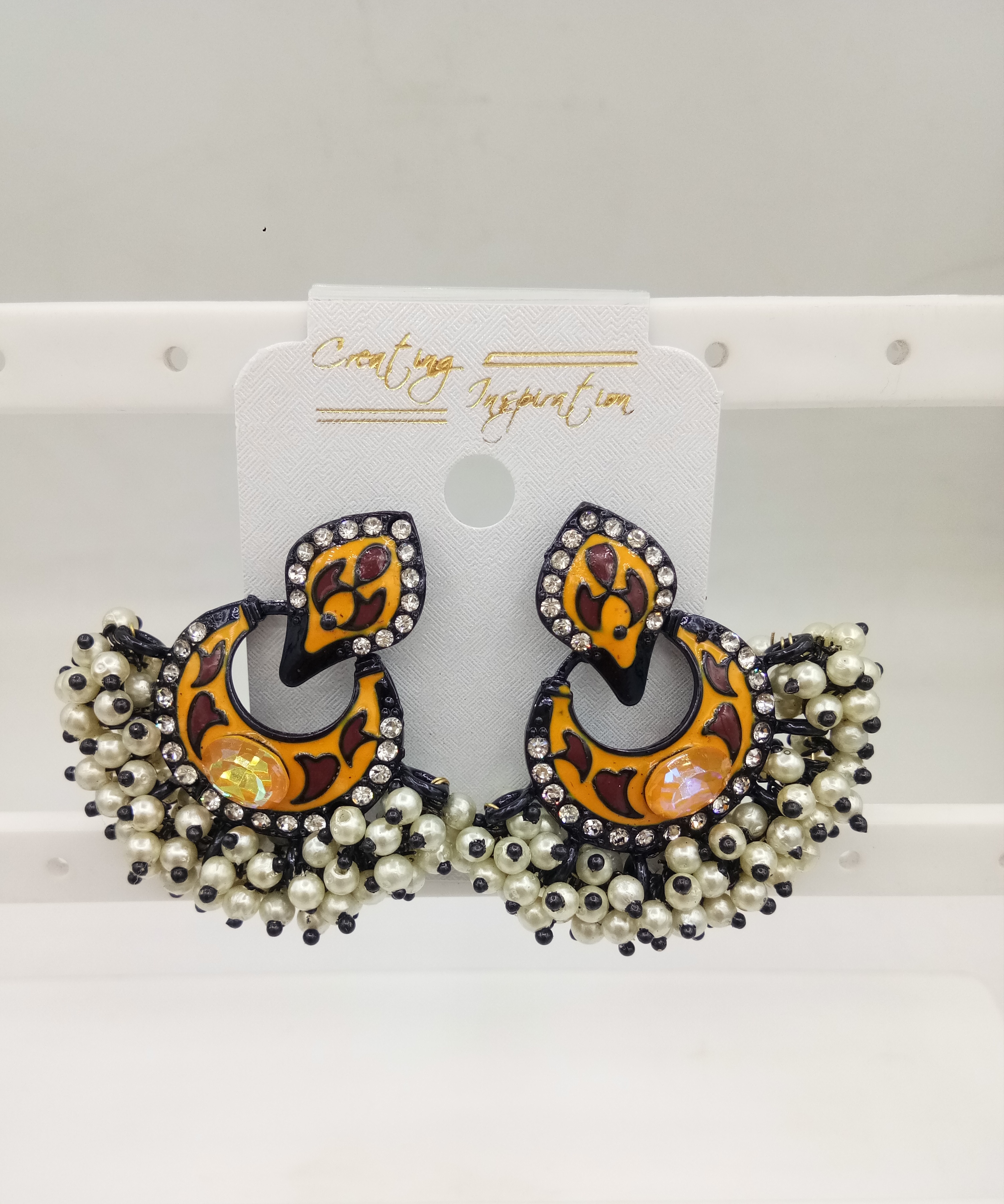 NEW BLACK WT GUCCHA EARRINGS - 522395