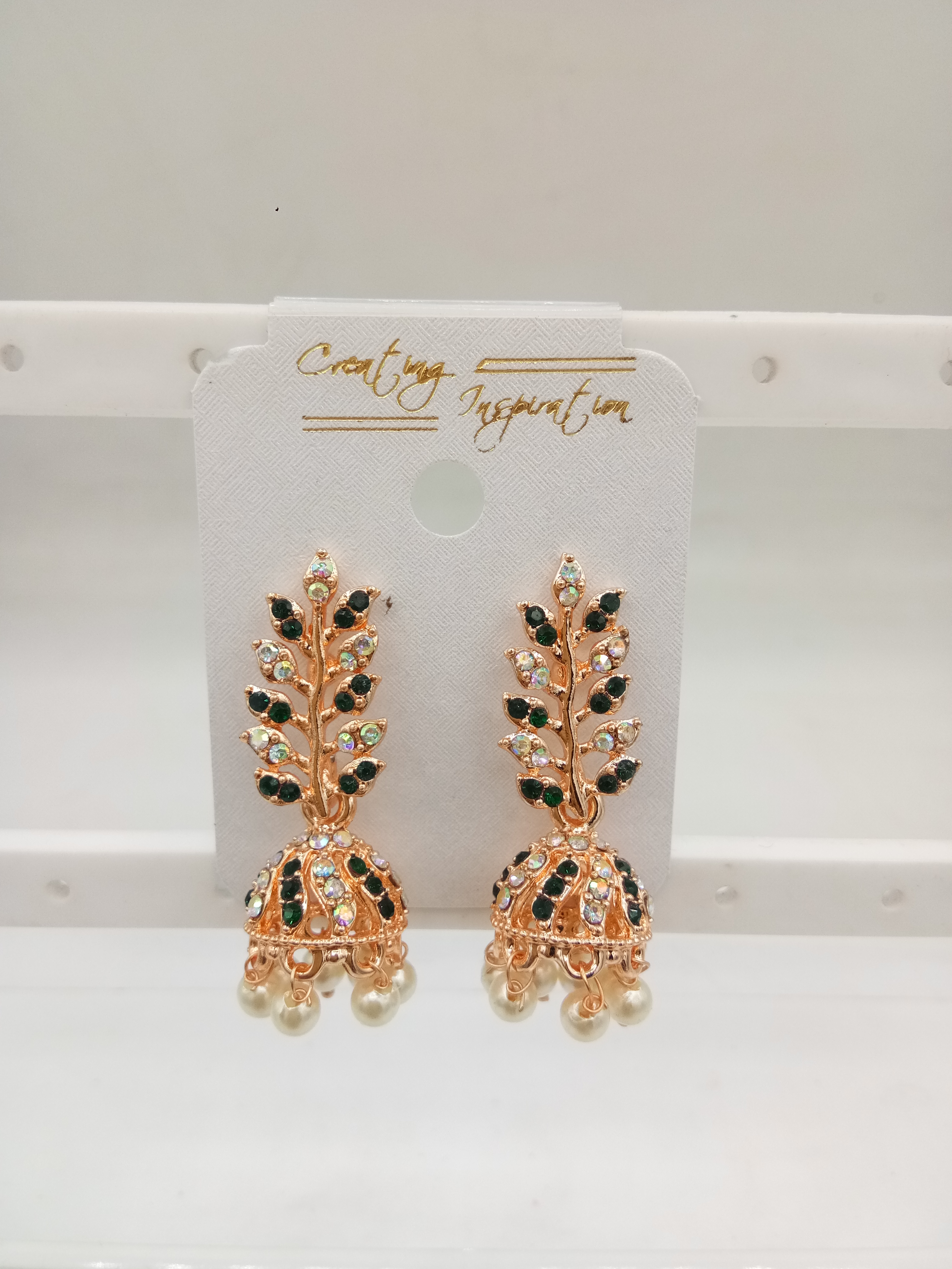 ROSE CLR + RAINBOW STONE JHUMKI - 523897