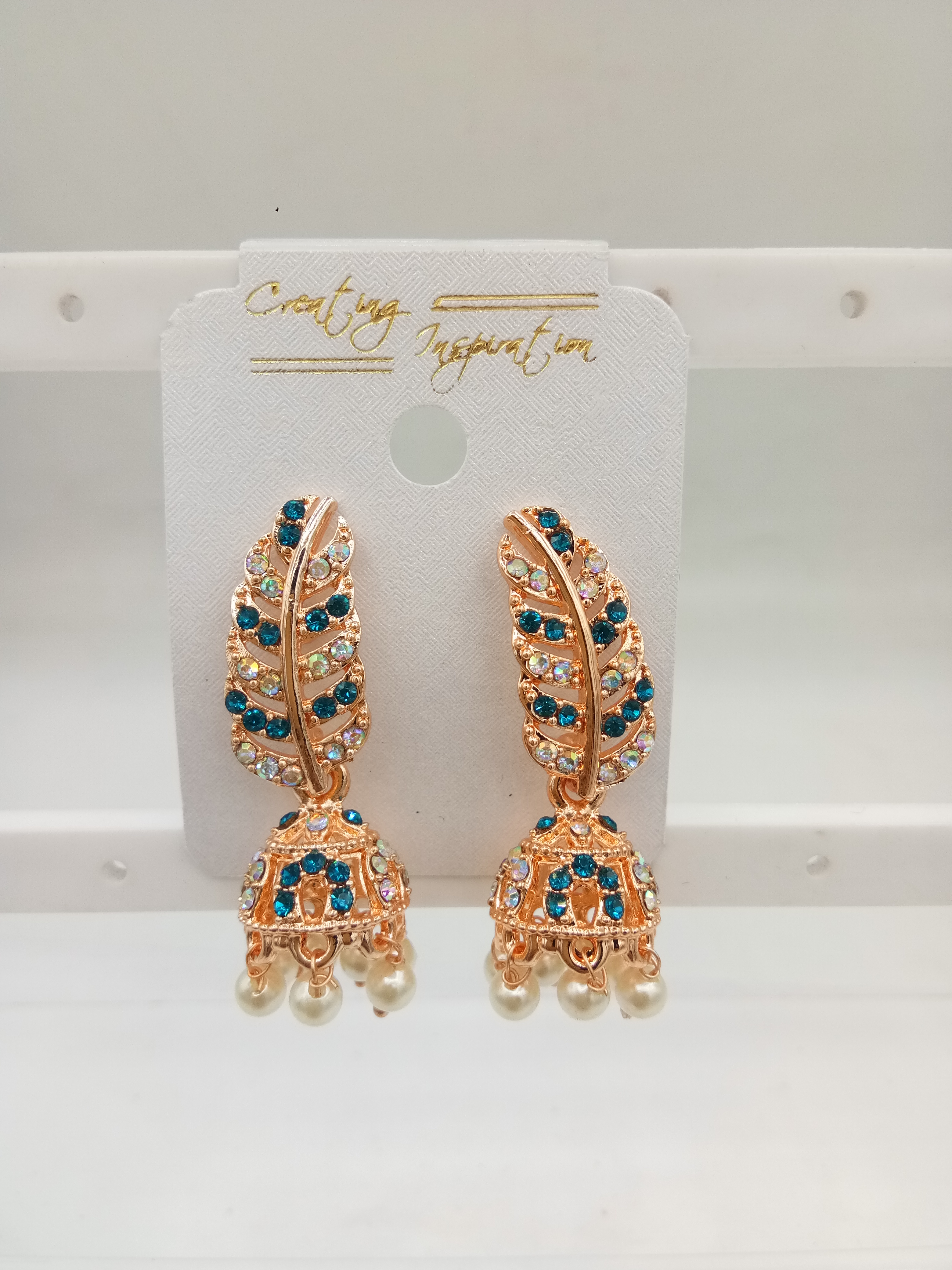 ROSE CLR + RAINBOW STONE JHUMKI - 523893