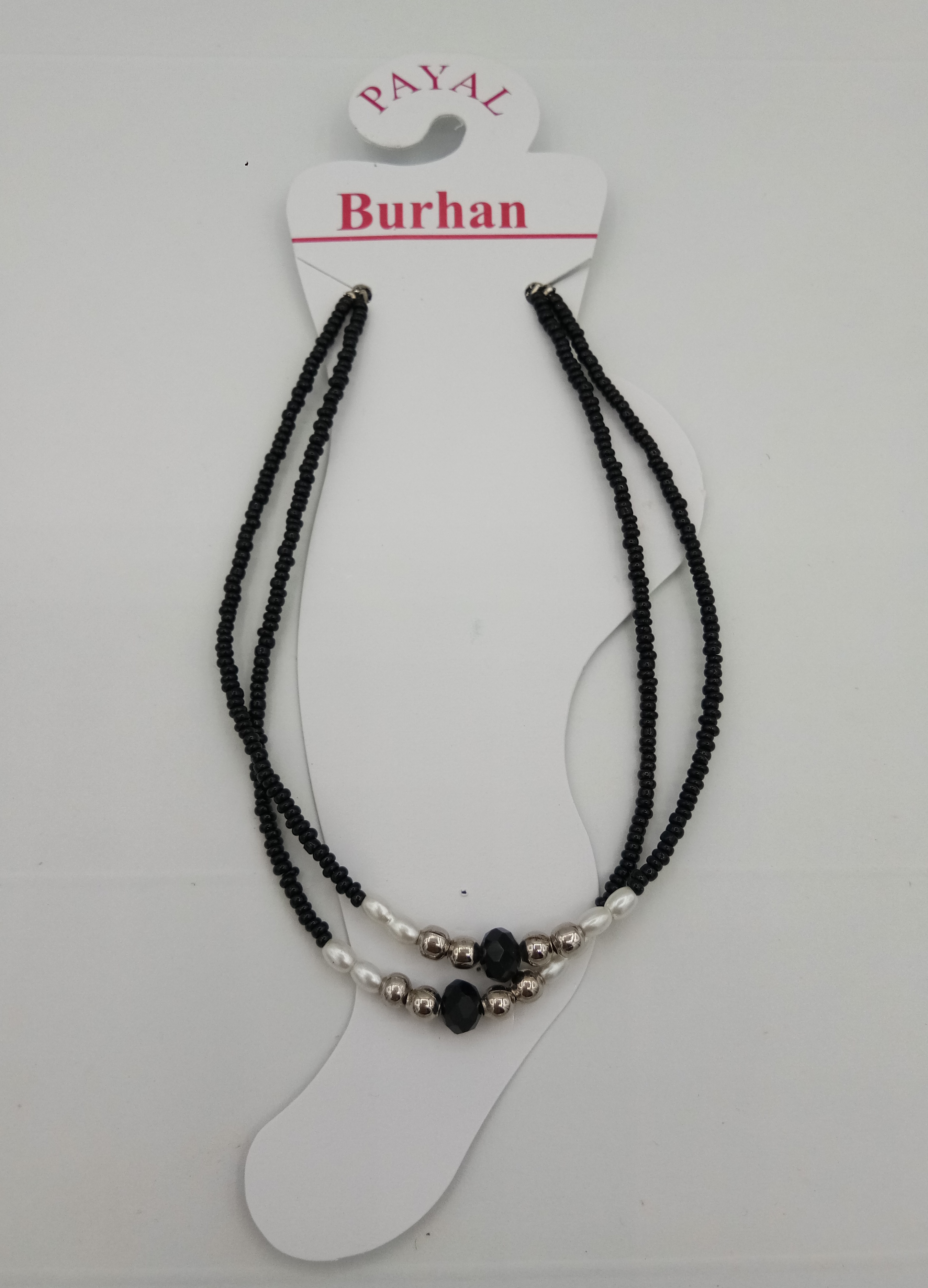 TANGUSH BLACK + SILVER ANT PAYAL - 6647