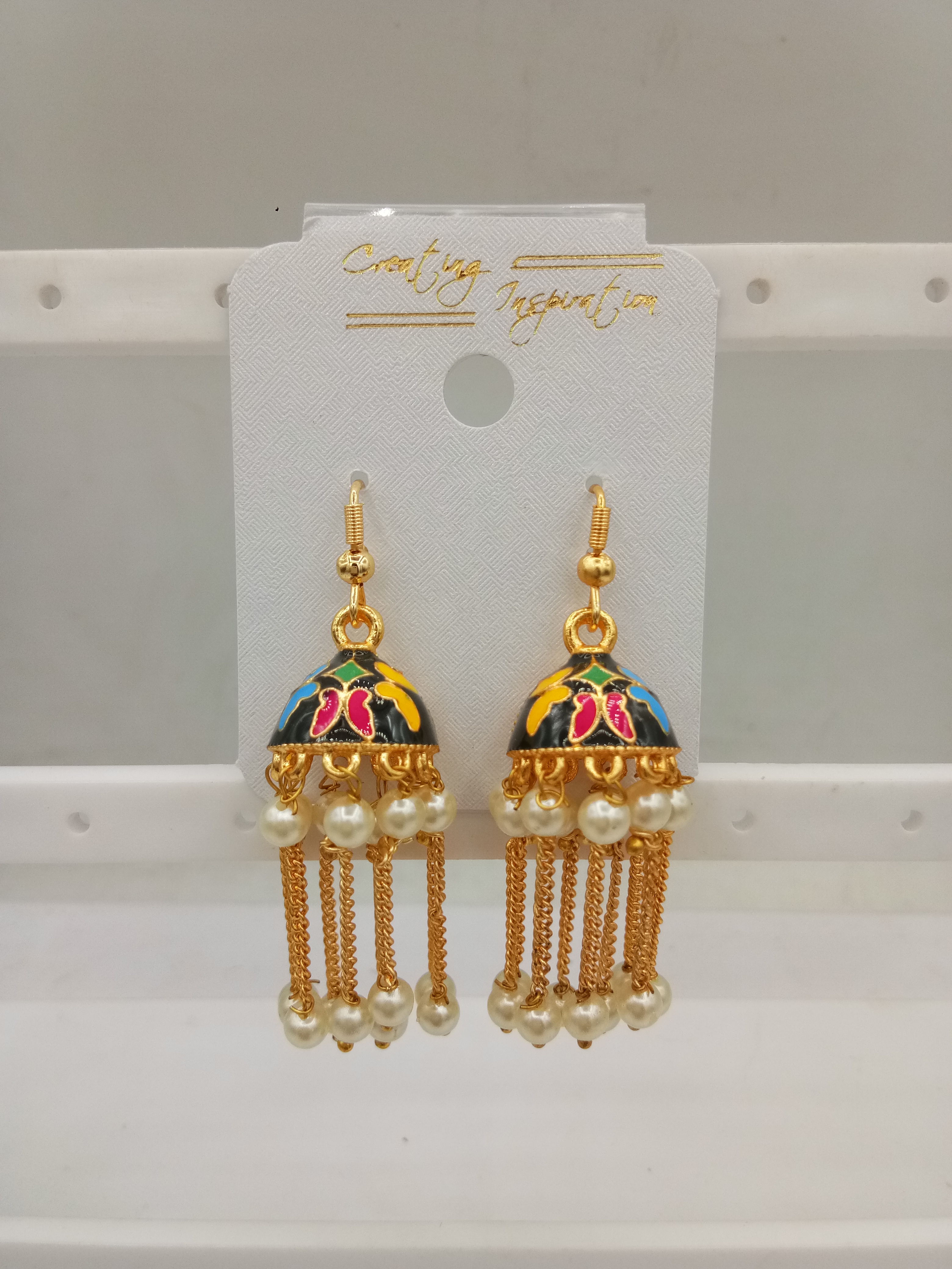 L.G AKDA MULTI MEENA CHAIN JHUMKI - 523413