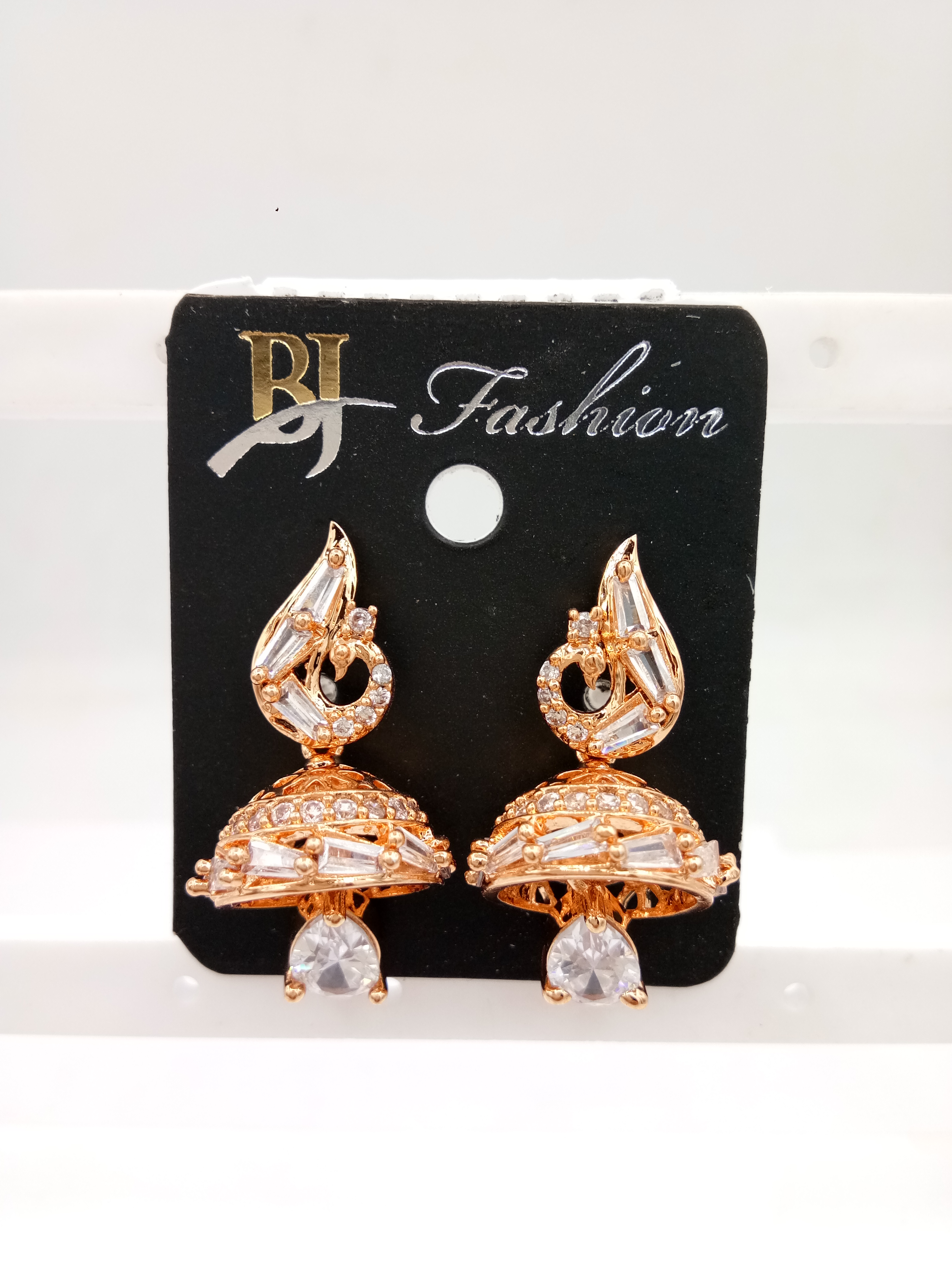 AD ROSE WHITE JHUMKI - 21318 NX