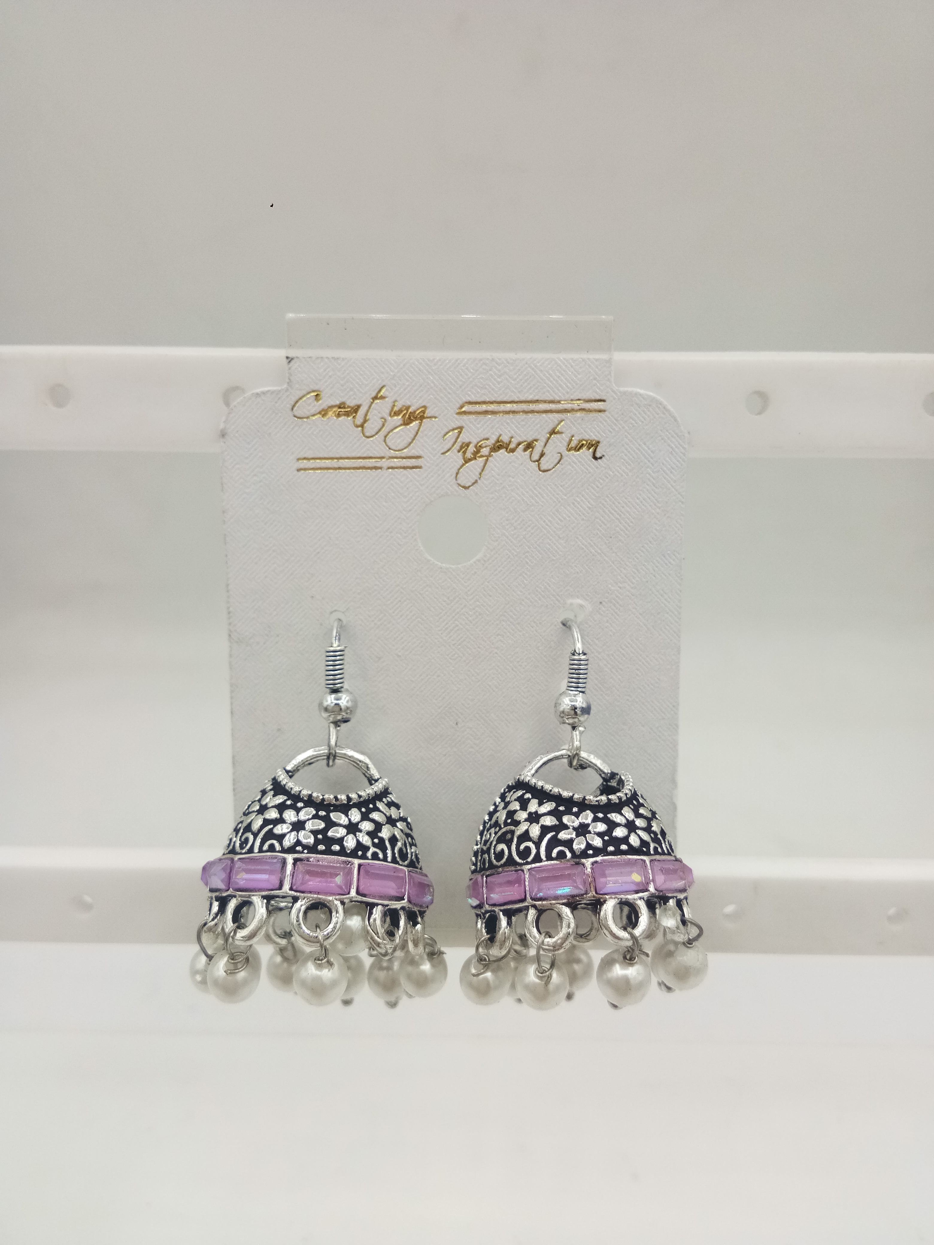 JERMAN SILVER ANTIQUE AKDA JHUMKI - 521416