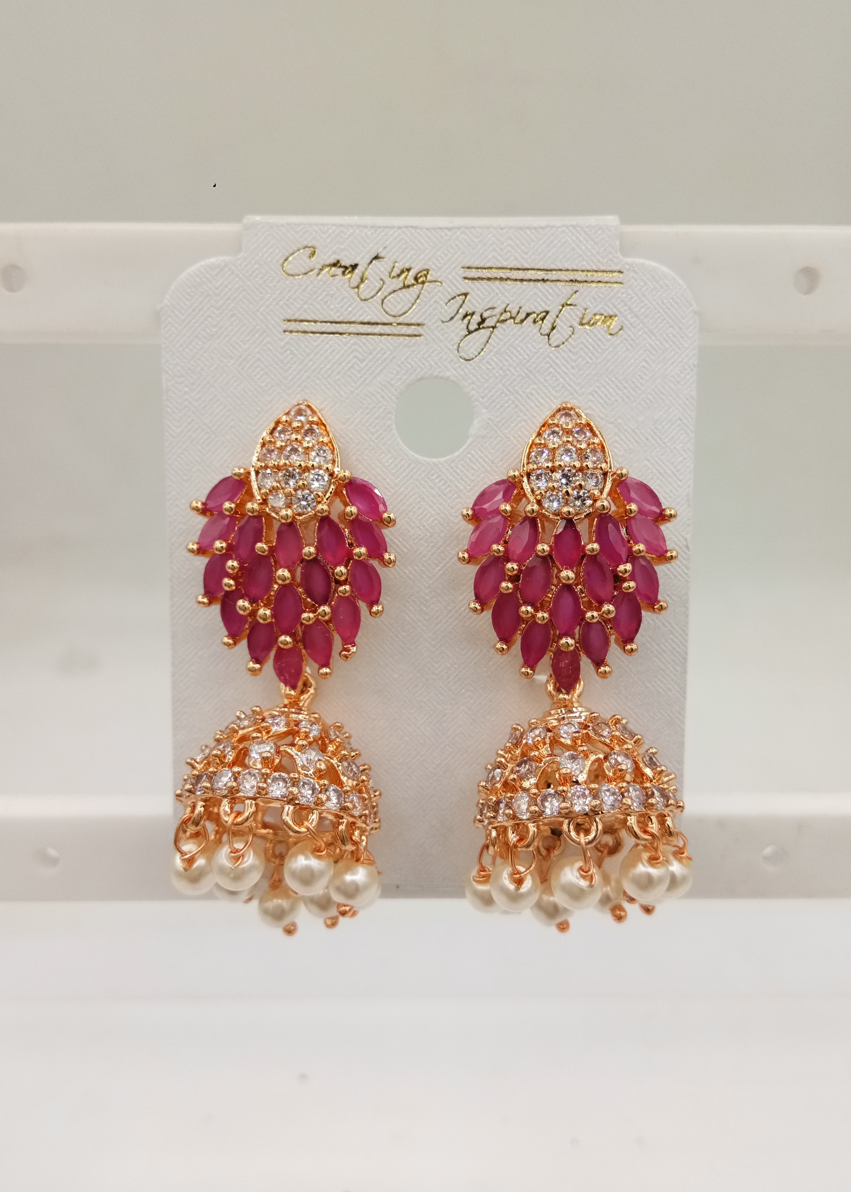 AD ROSE COLOR JHUMKI - 21305 NX