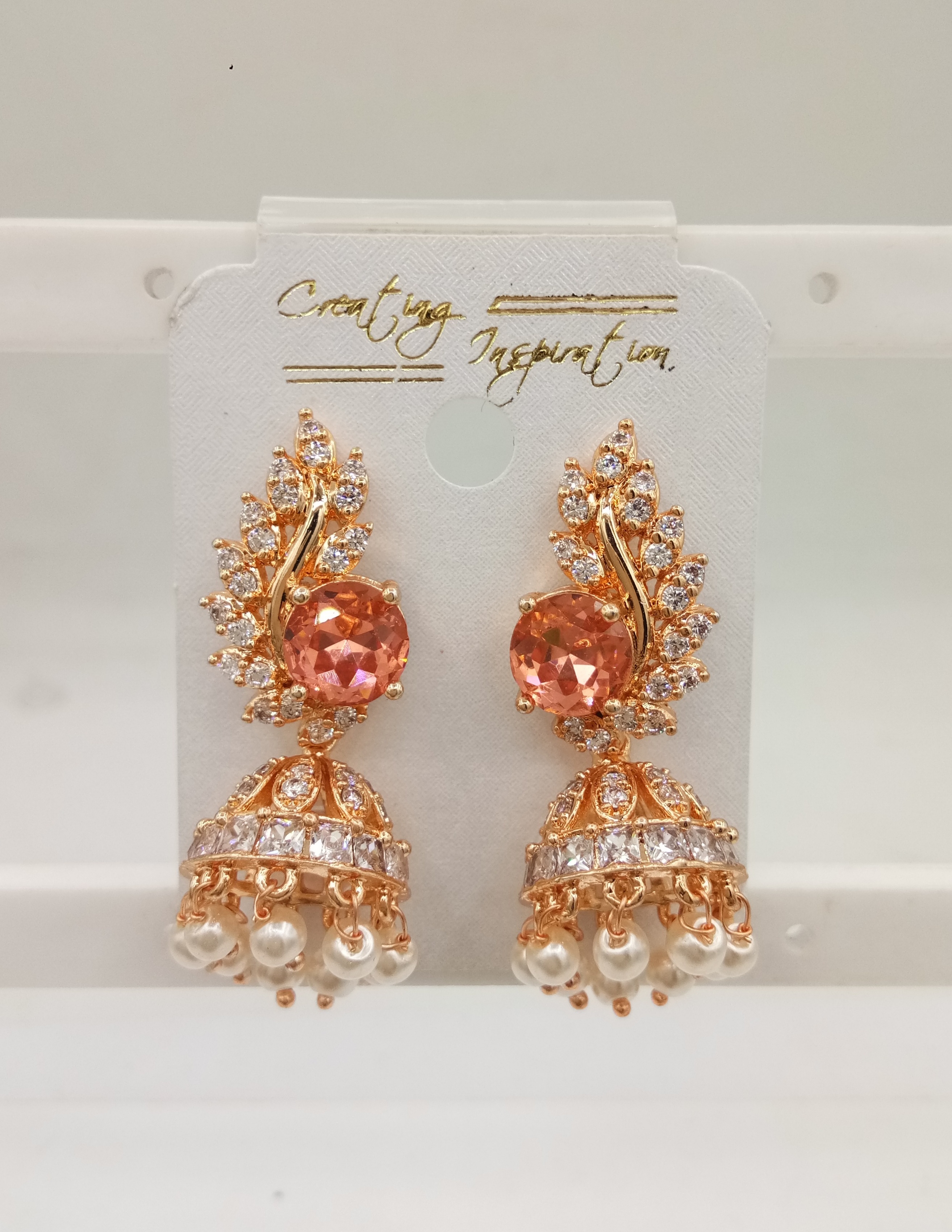 AD ROSE COLOR JHUMKI - 21314 NX