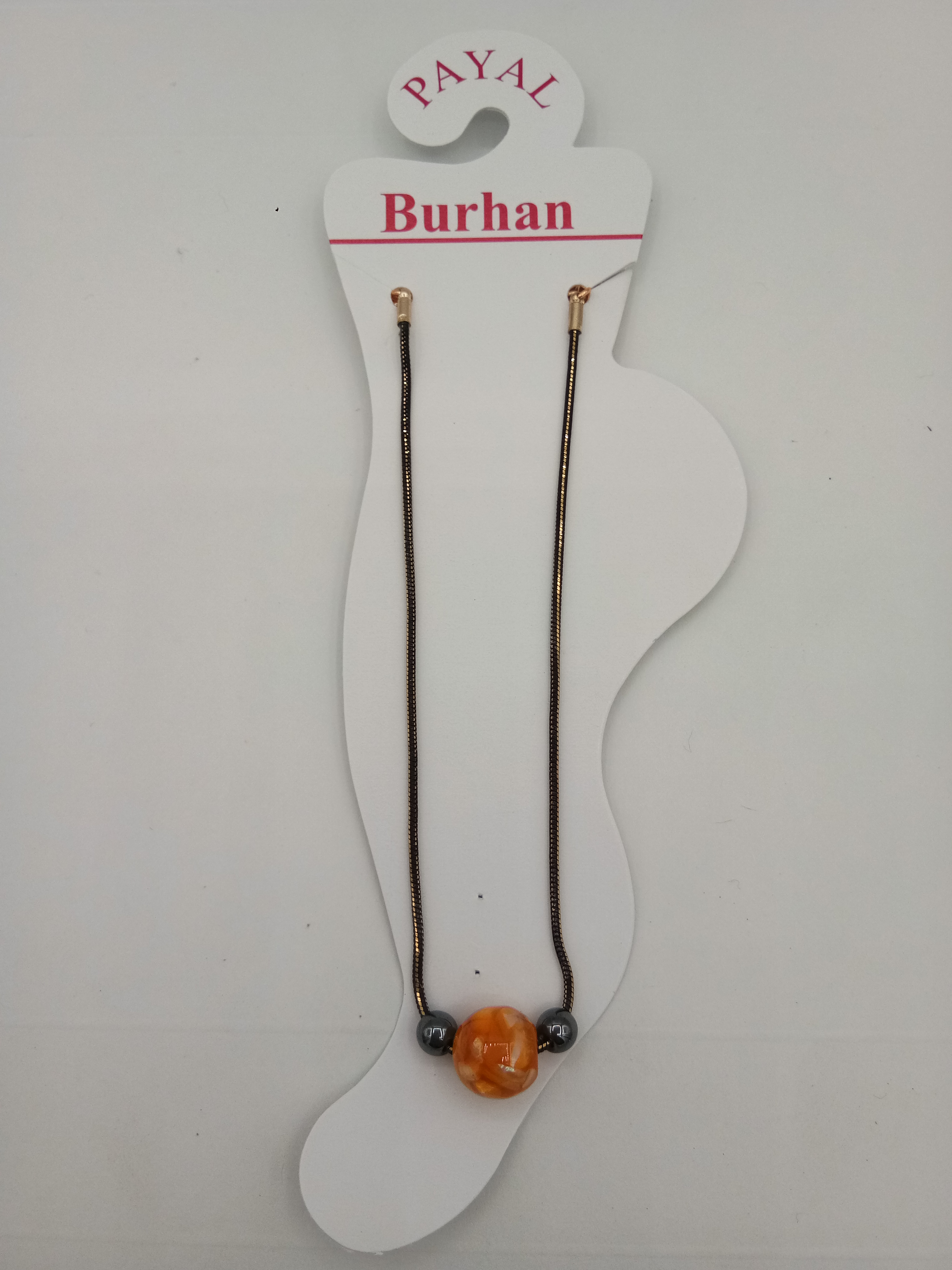 BLACK CHAIN FANCY PAYAL - 0037