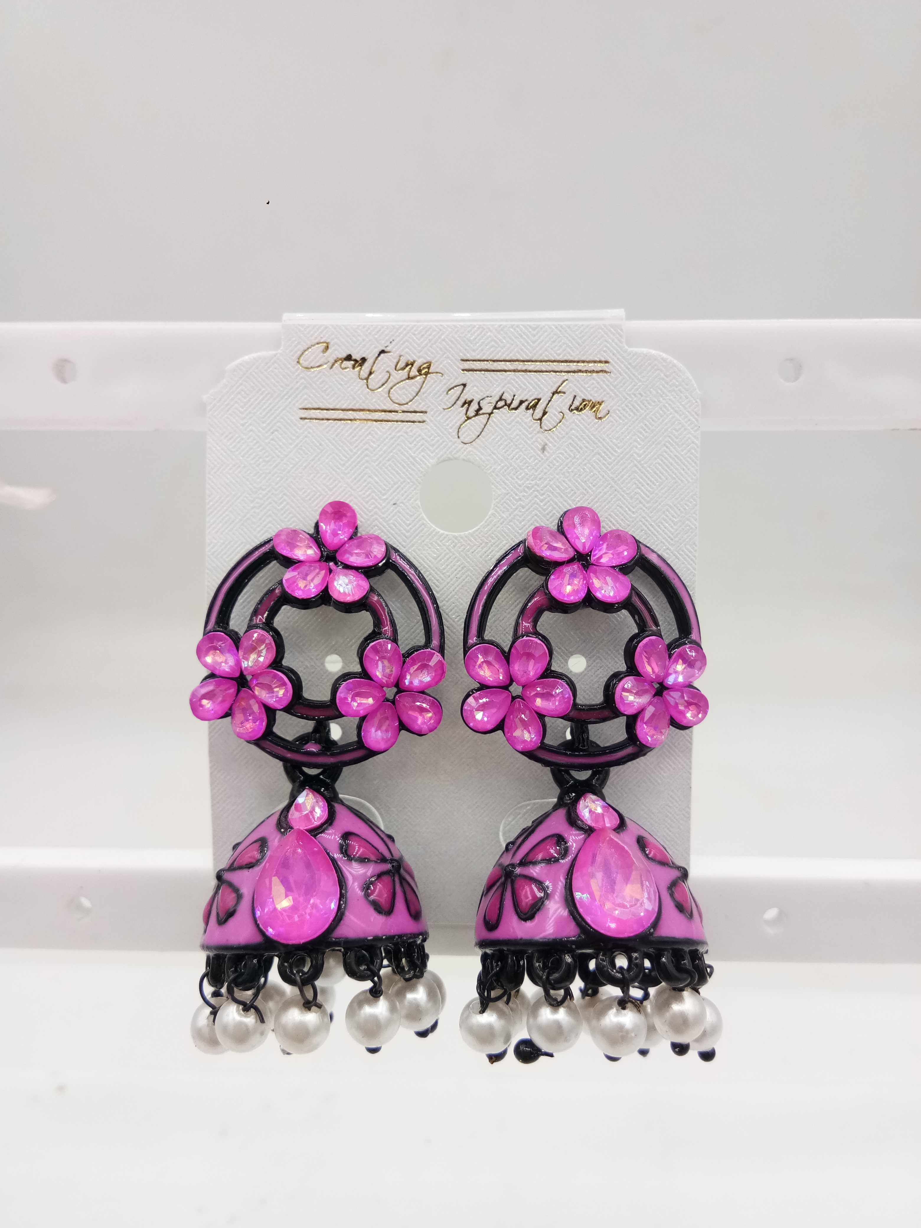 NEW BLK CLR + CLR MEENA ASSST JHUMKI - 524376