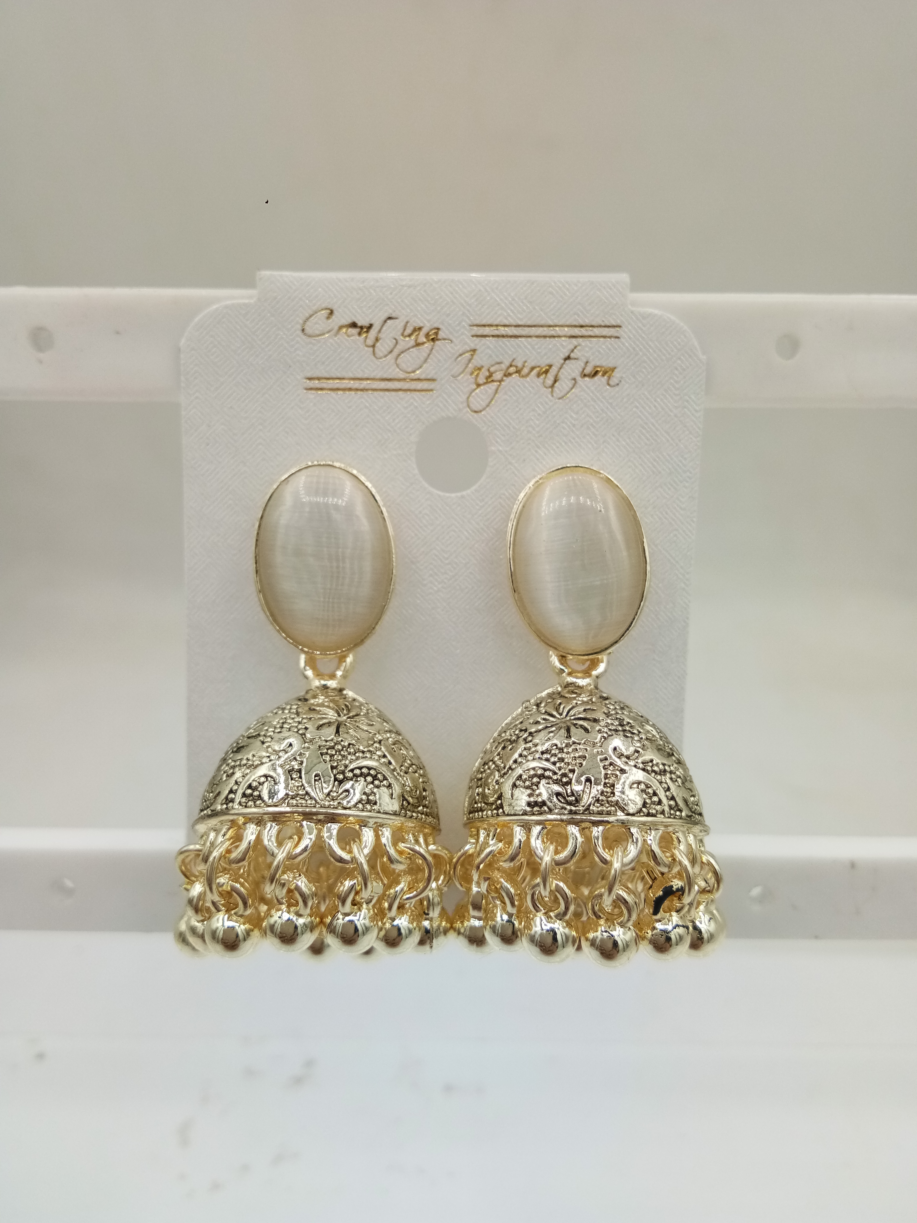 LIGHT LG ANTIQUE + CLR MONALISA JHUMKI - 524419