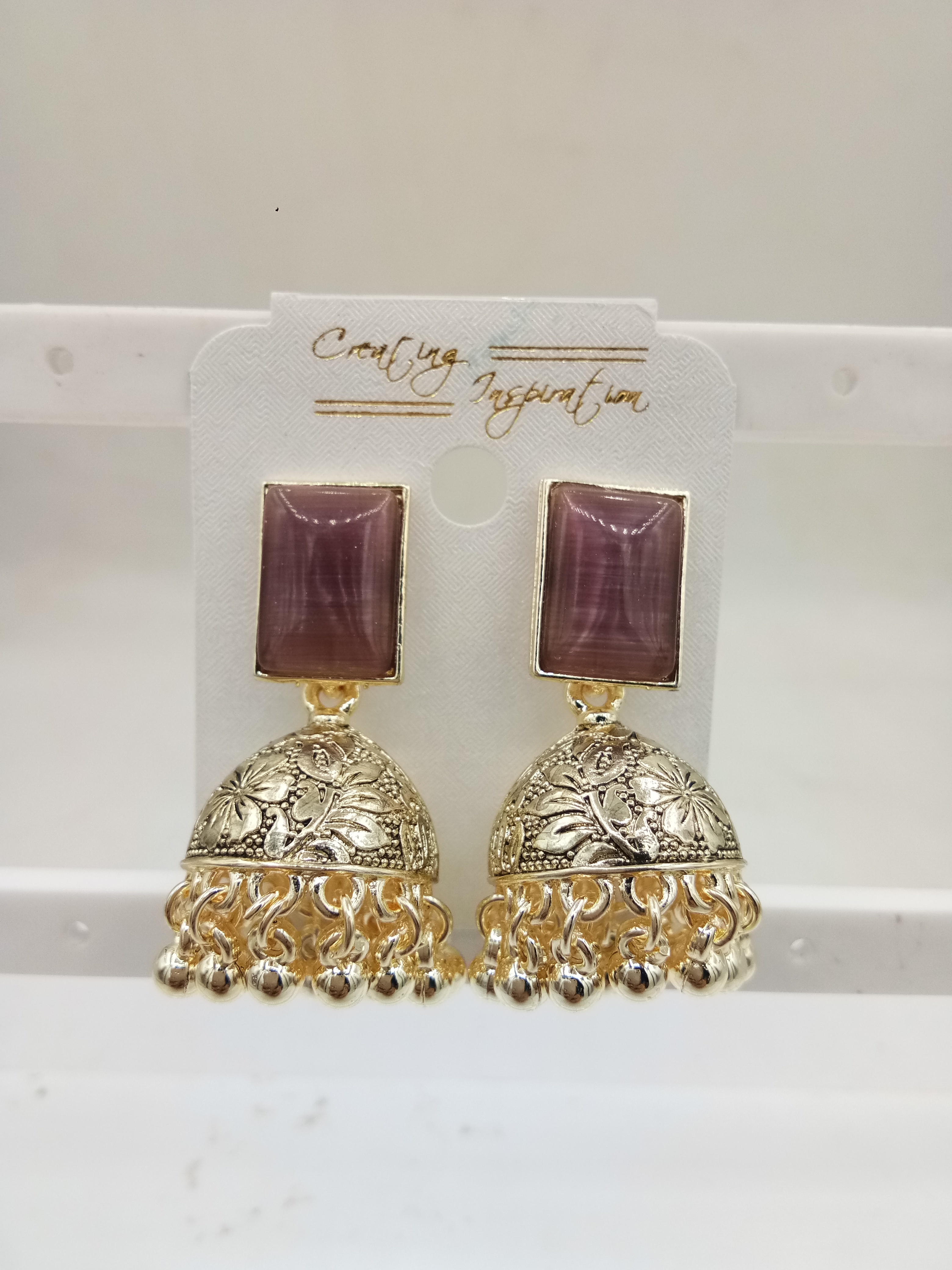 LIGHT LG ANTIQUE + CLR MONALISA JHUMKI - 524420