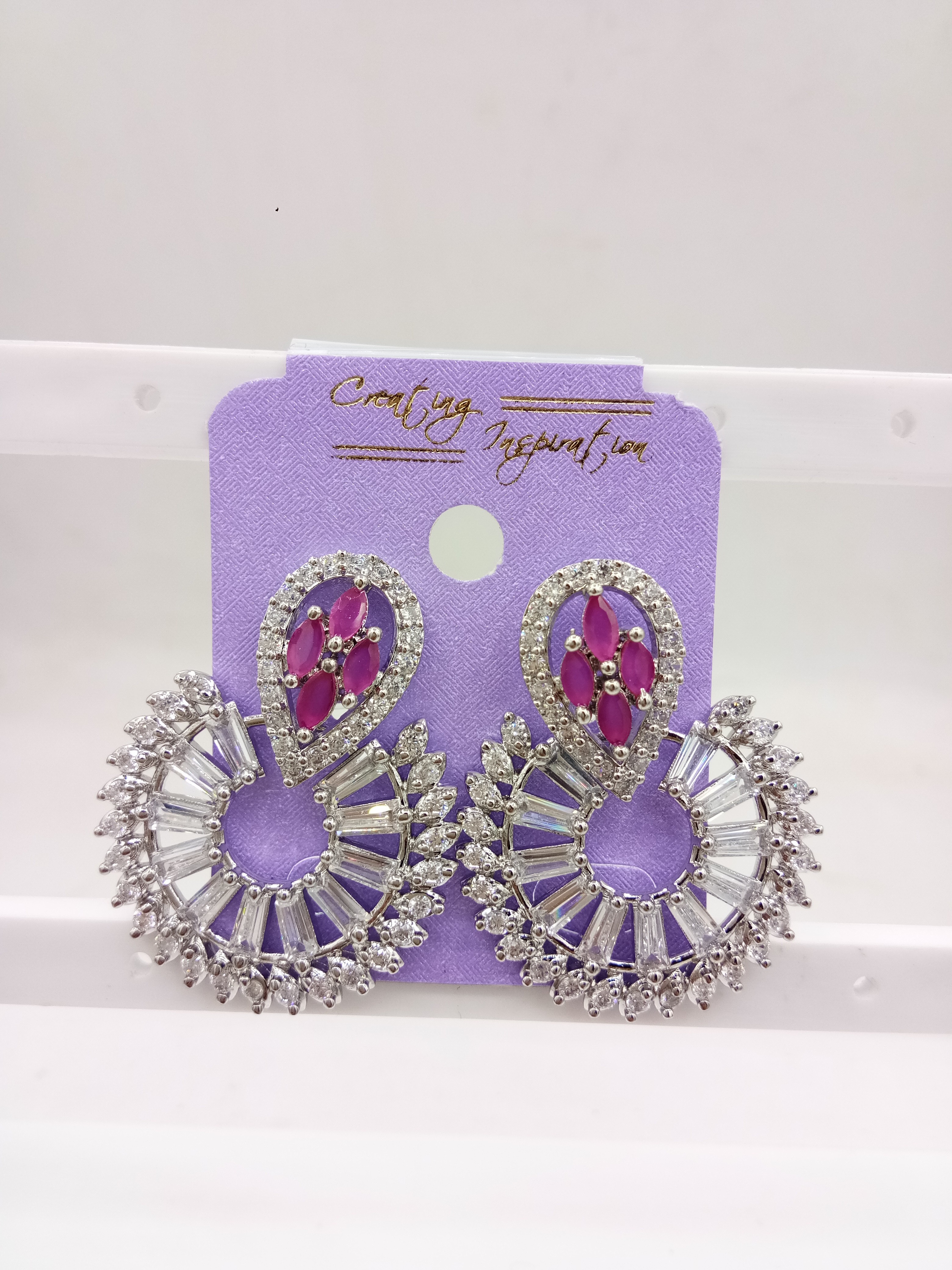 AD RODIUM CLR EARRING - 51102 NX