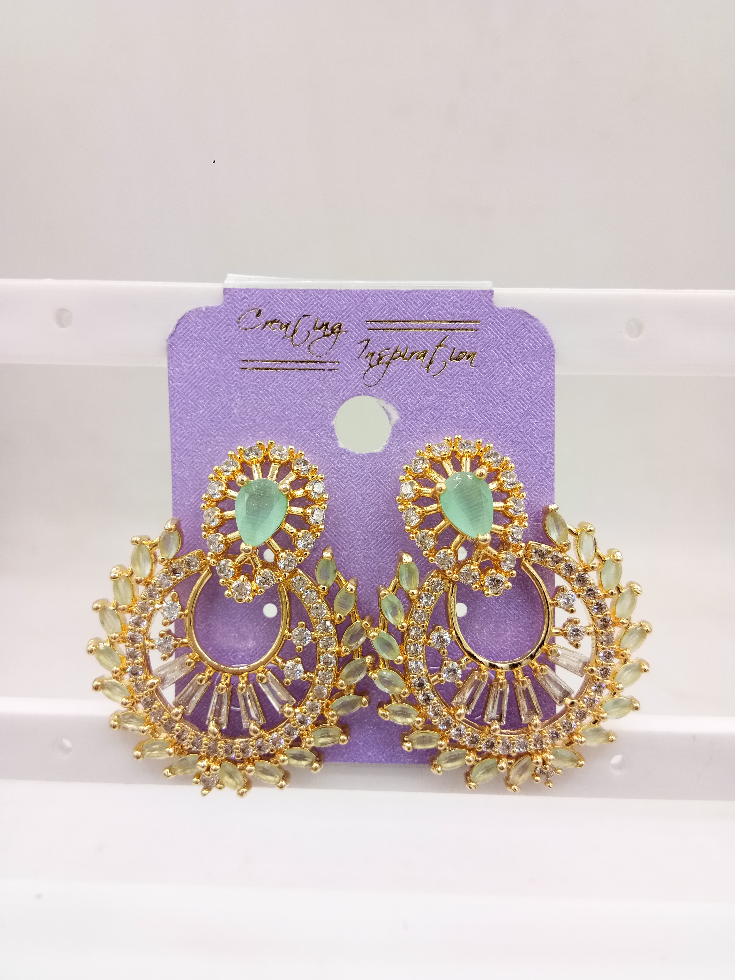 AD YELLOW GOLD CLR EARRING - 51111 NX