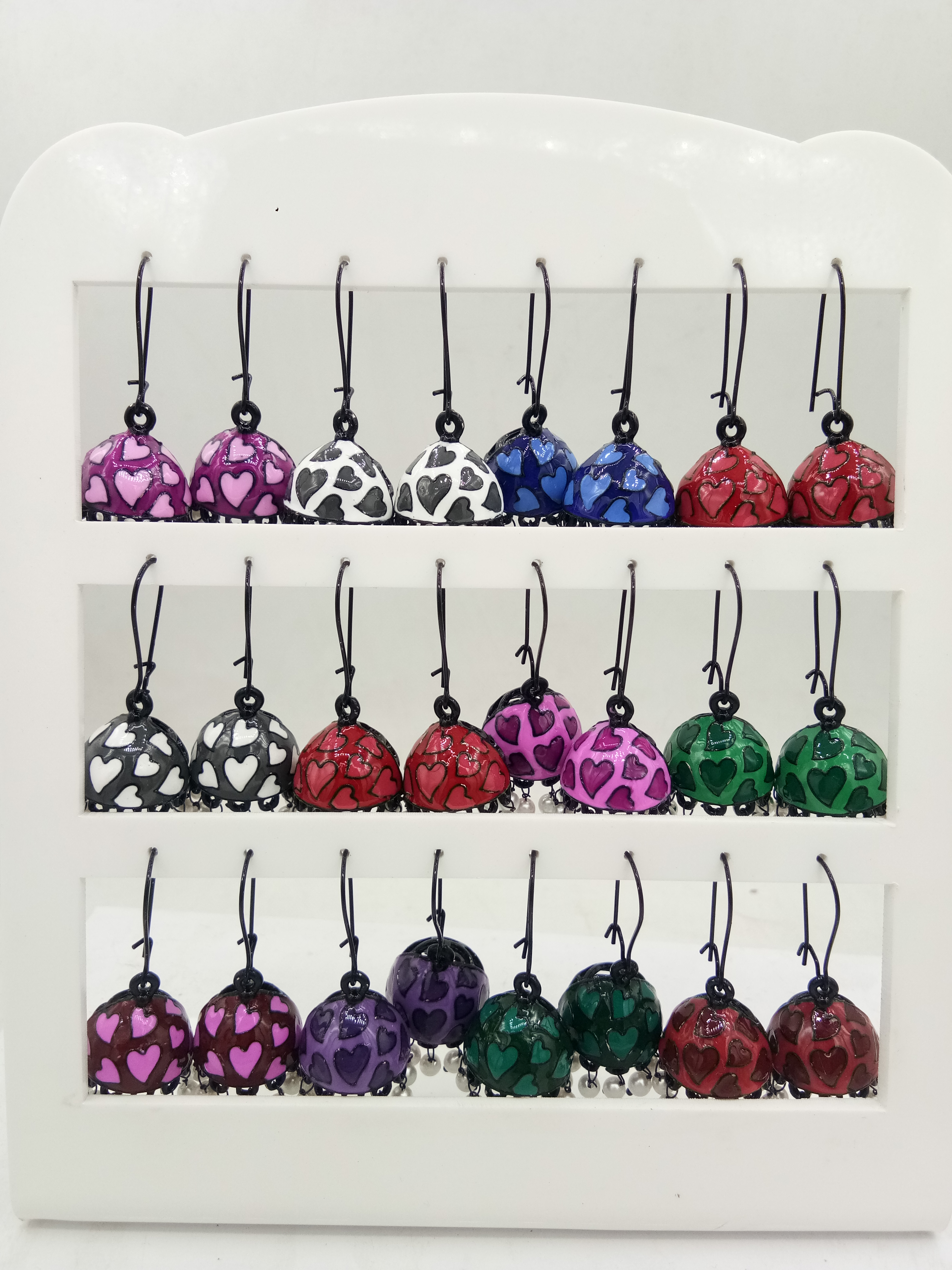 NEW BLACK CLR + CLR MEENA FISH HOOK TRAY JHUMKI - 524687
