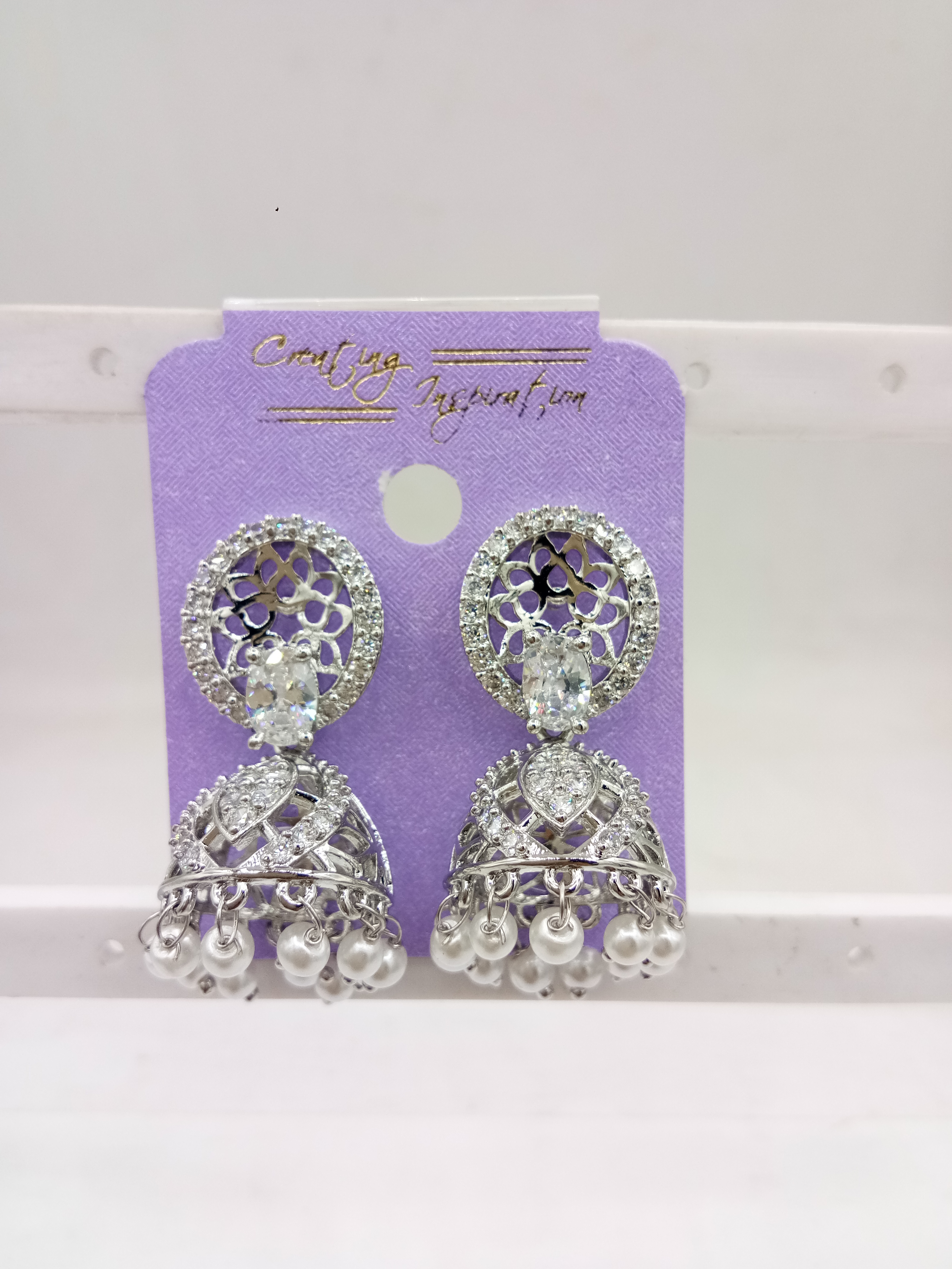 AD RODIUM WT JHUMKI - 21253 NX