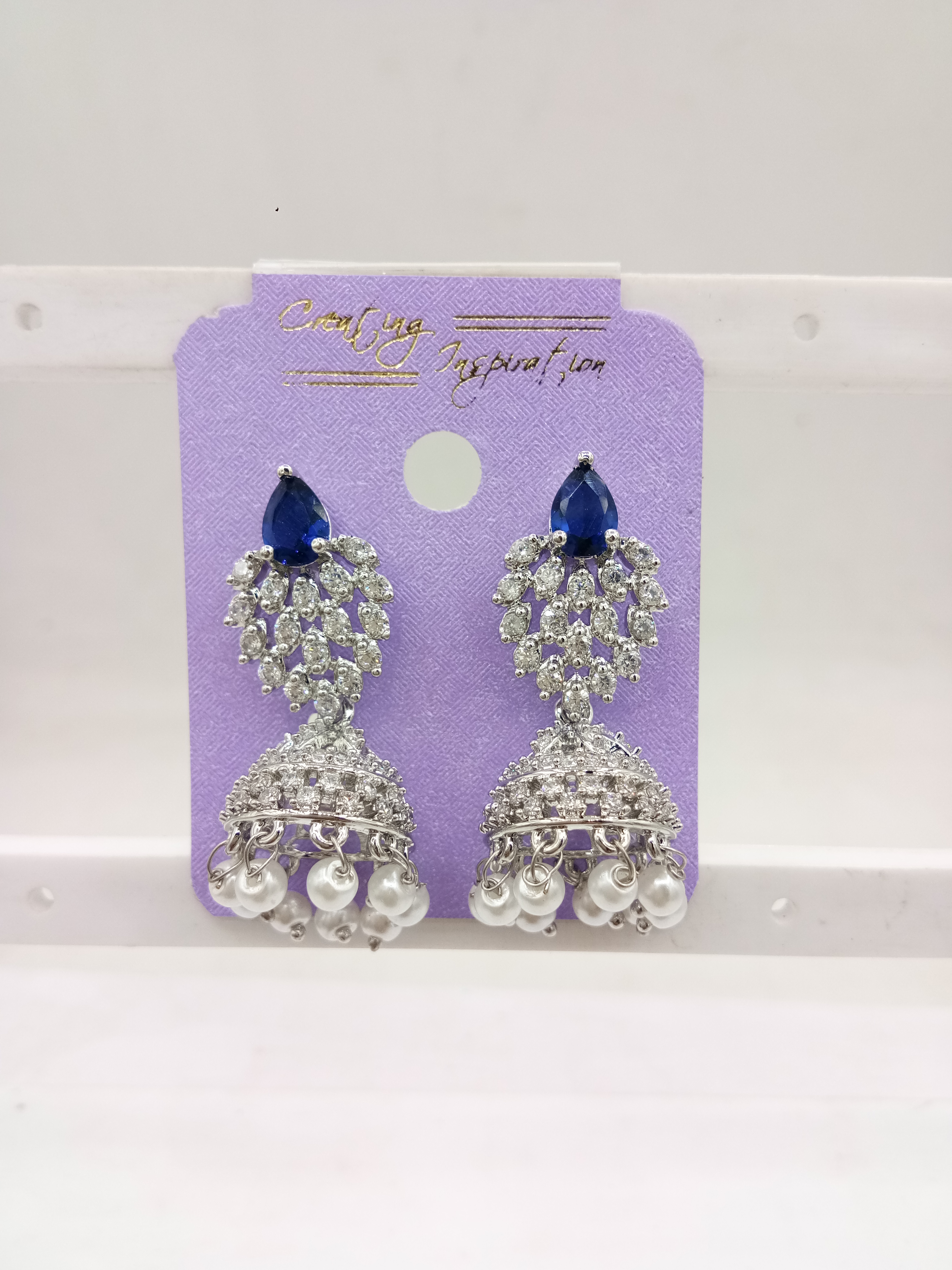 AD RODIUM CLR JHUMKI - 21231 NX