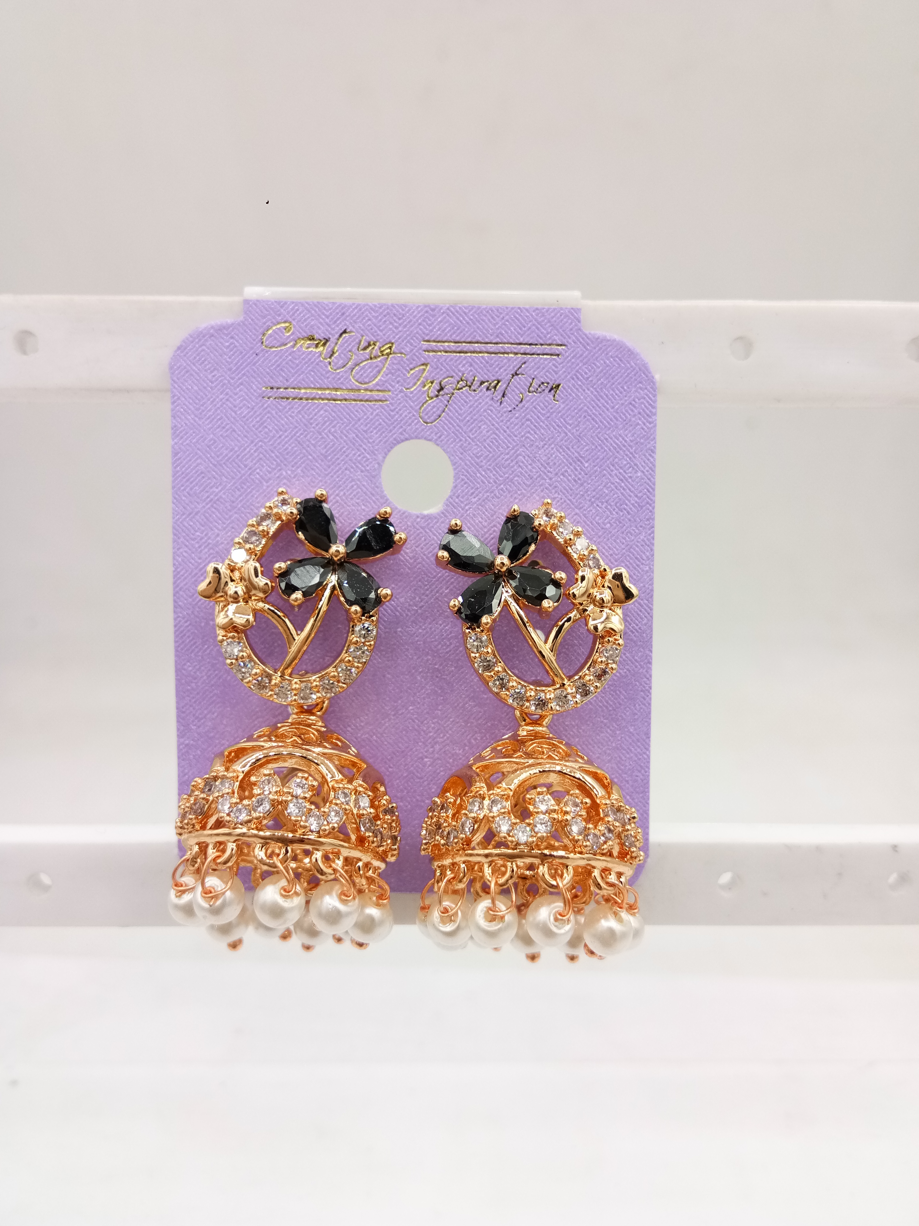 AD ROSE CLR JHUMKI - 21252 NX